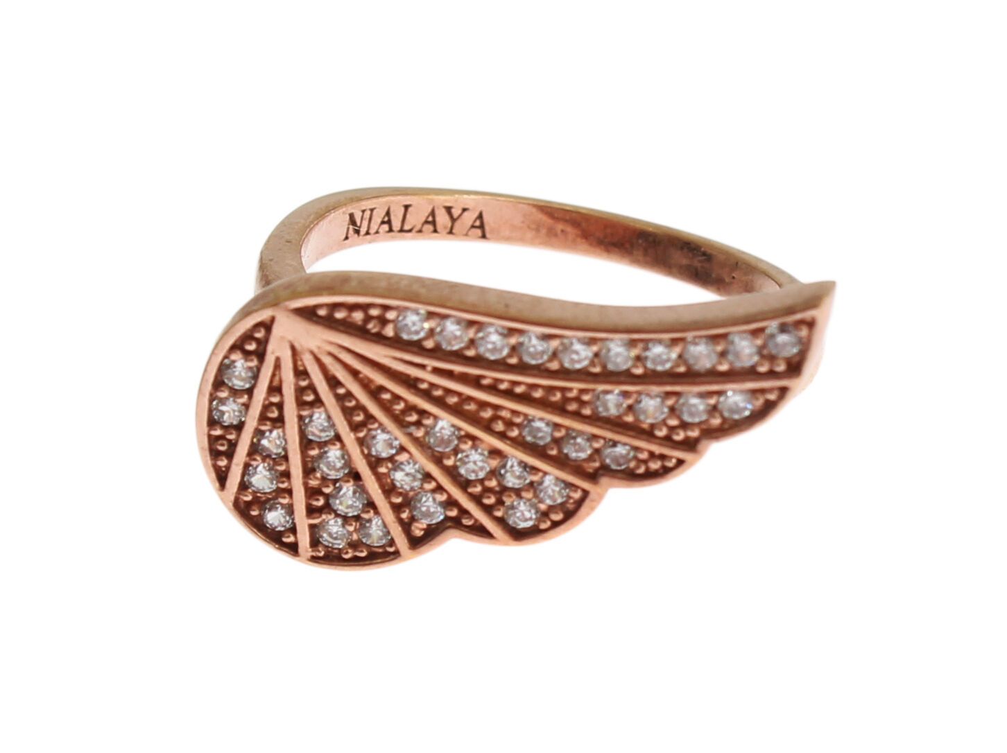 Κρυστάλλινο δαχτυλίδι Nialaya Elegant Pink Gold CZ