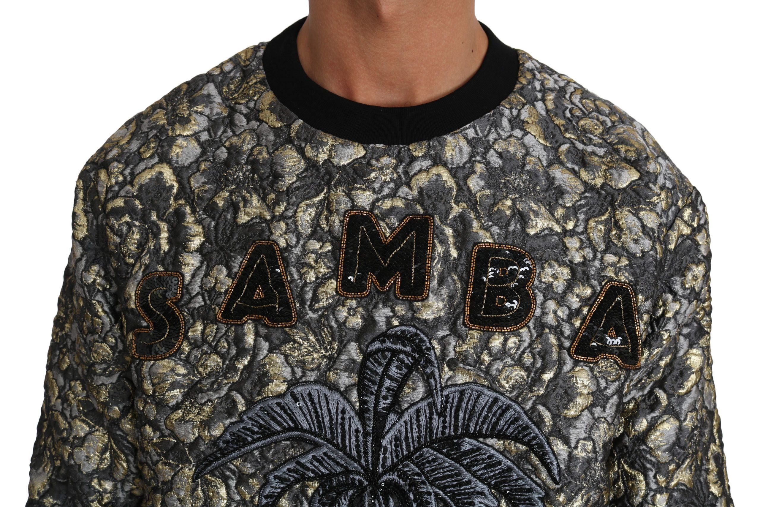 Πουλόβερ Dolce &amp; Gabbana Samba Jacquard Palm Crewneck