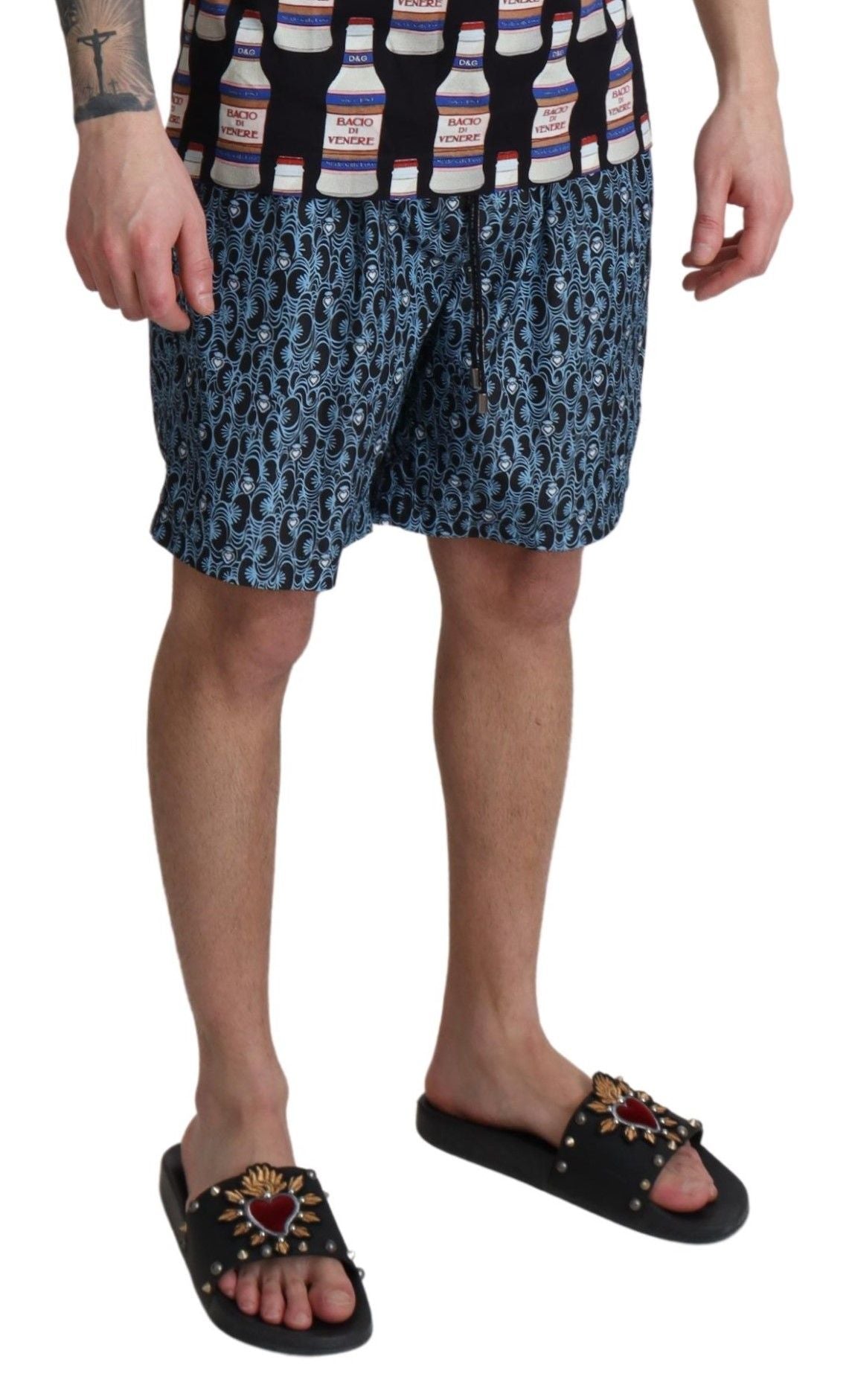 Dolce & Gabbana Chic Blue Drawstring Swim Trunks