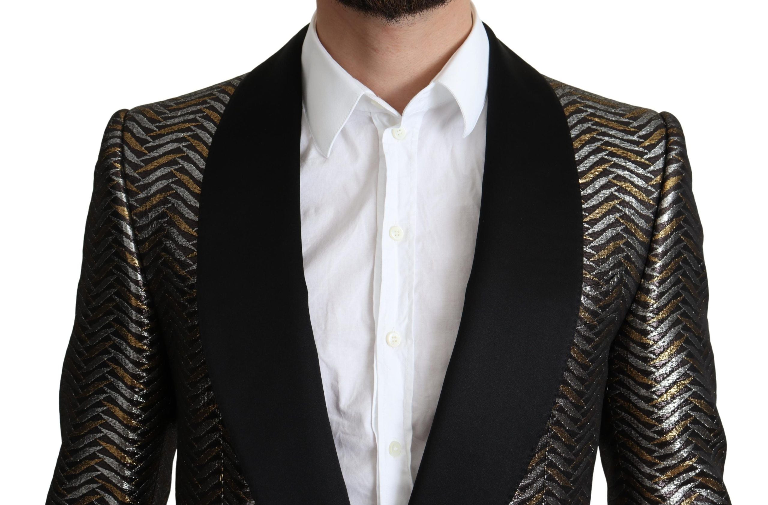 Κομψό μεταλλικό Jacquard Slim Blazer Jacket Dolce &amp; Gabbana