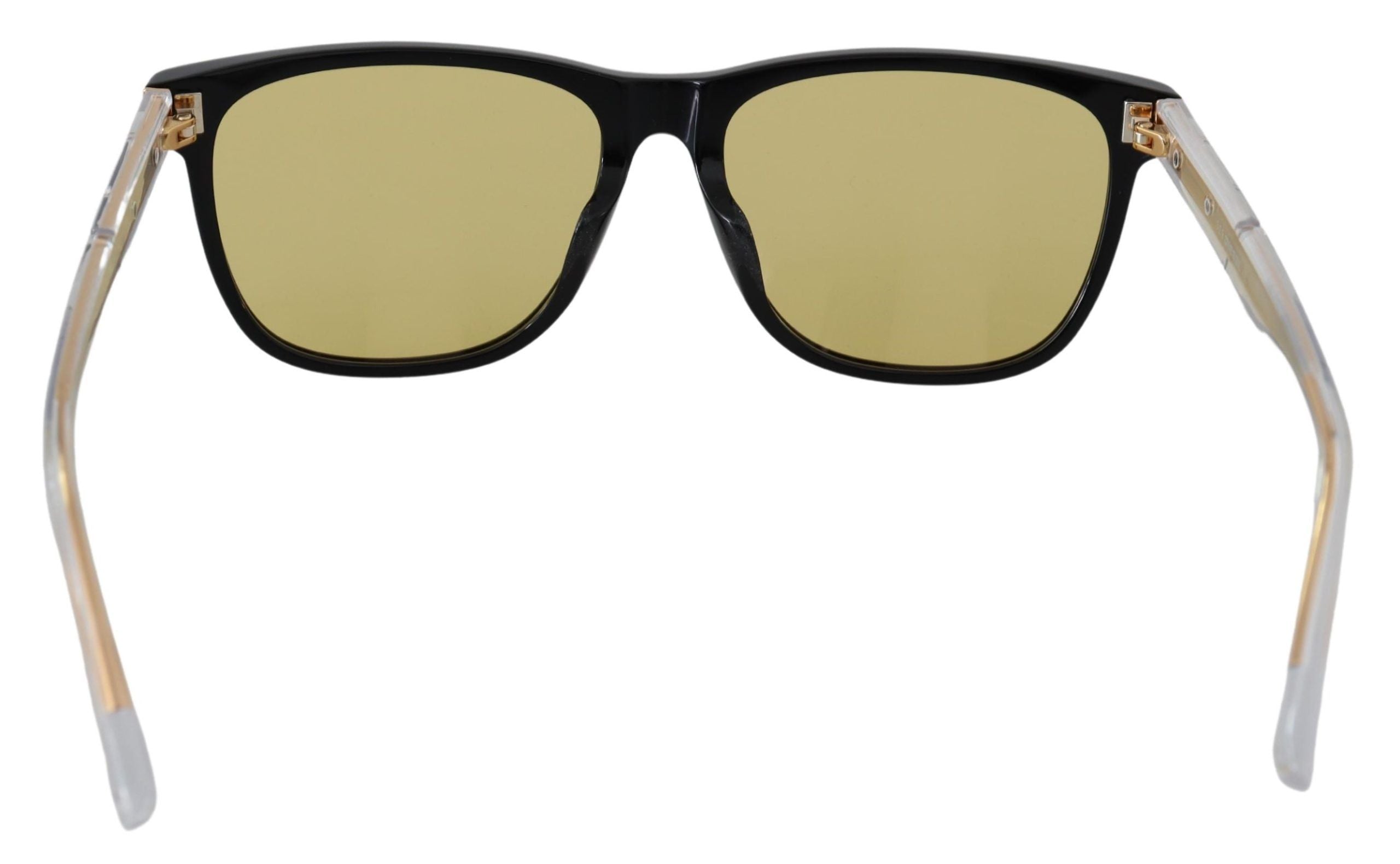 Diesel Chic Black Acetate Sunglasses with Yellow Lenses