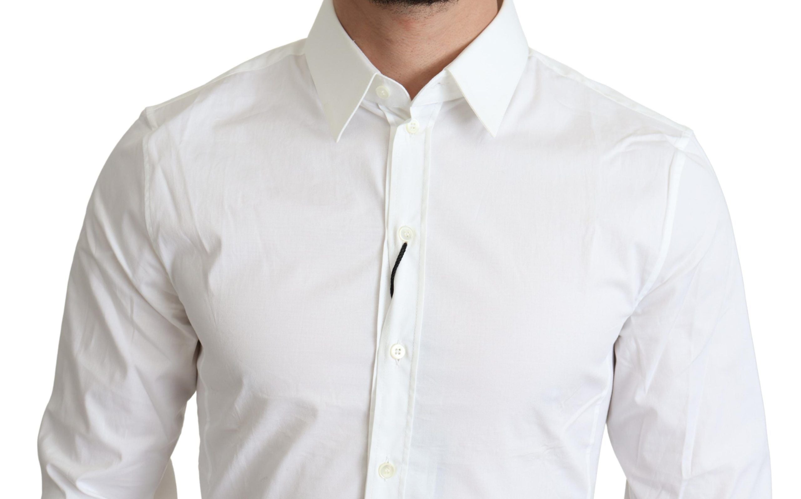 Dolce & Gabbana Elegant White Cotton Stretch Dress Shirt