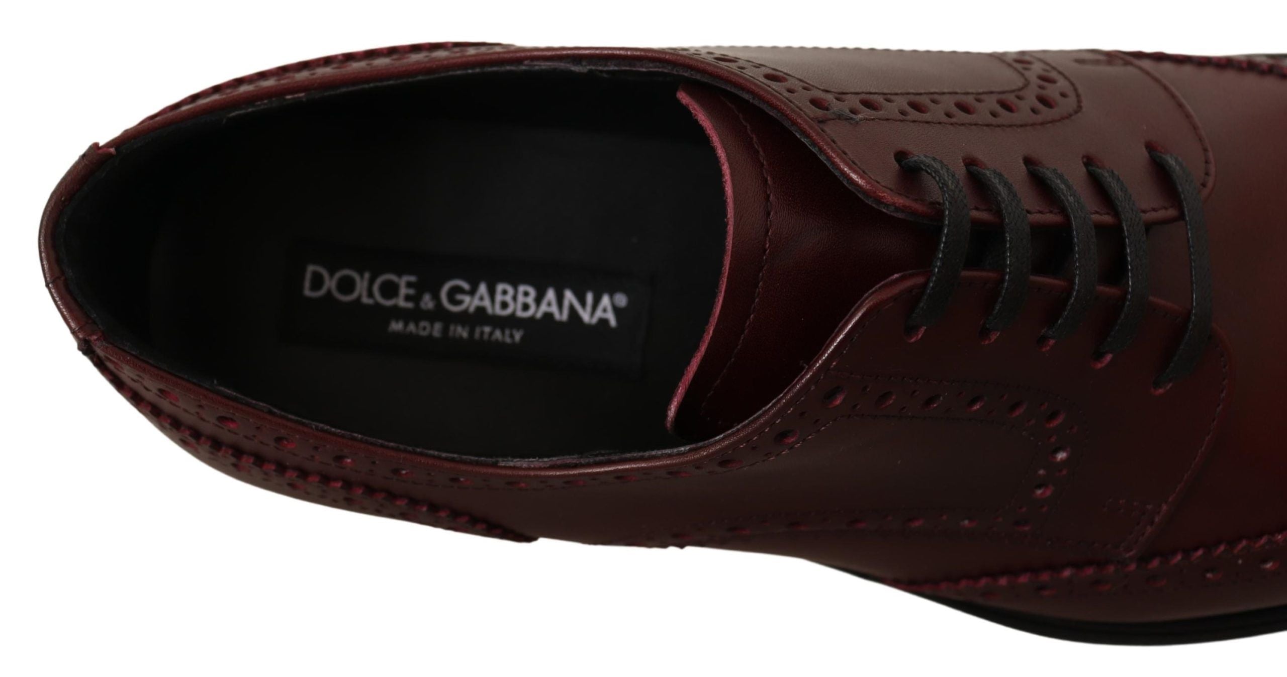 Dolce &amp; Gabbana Κομψά δερμάτινα παπούτσια Derby Bordeaux