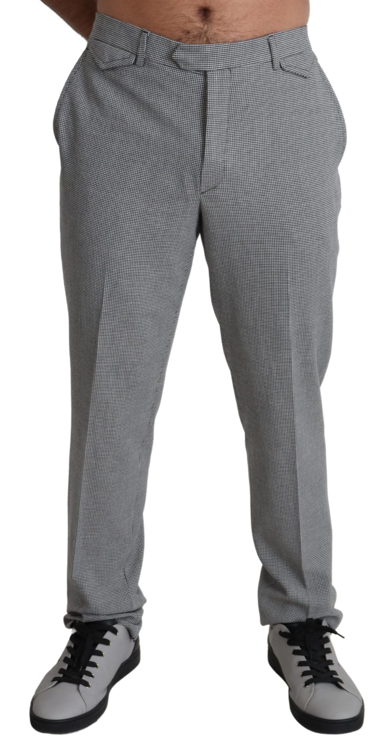 BENCIVENGA Elegant Checkered Wool Formal Trousers