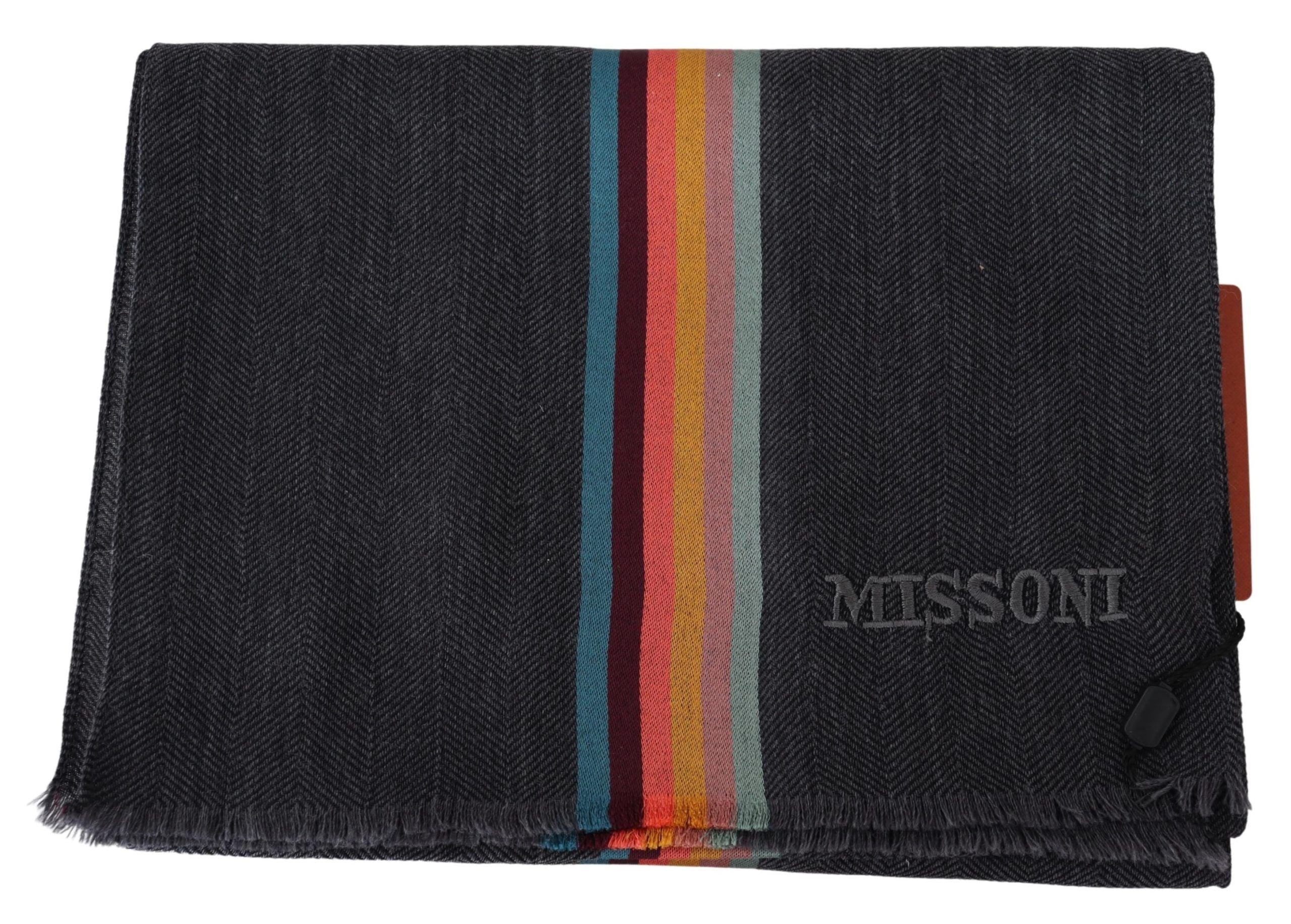 Missoni Elegant Wool-Silk Blend Striped Scarf