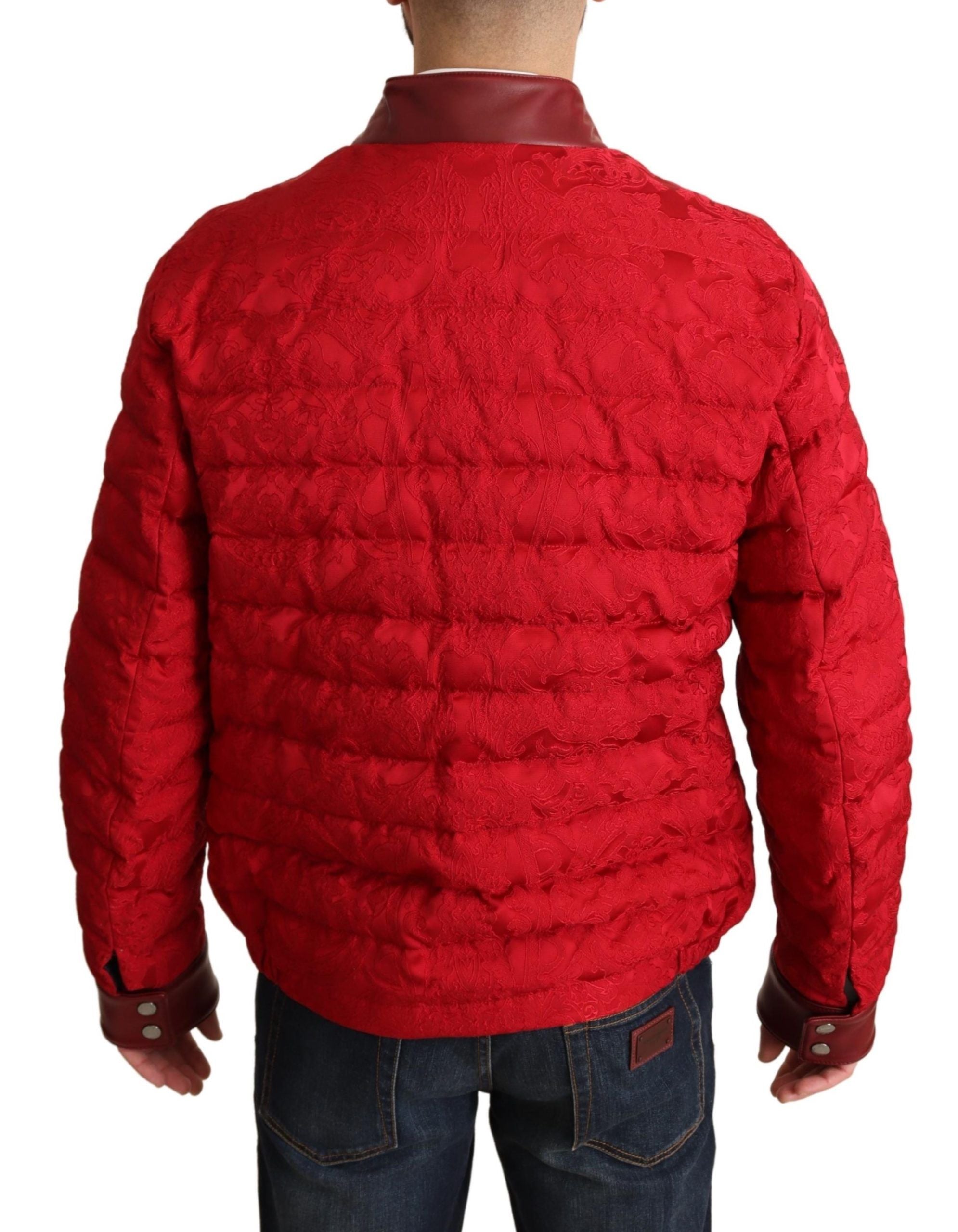 Dolce &amp; Gabbana Red and Gold Bomber Designer Jacket