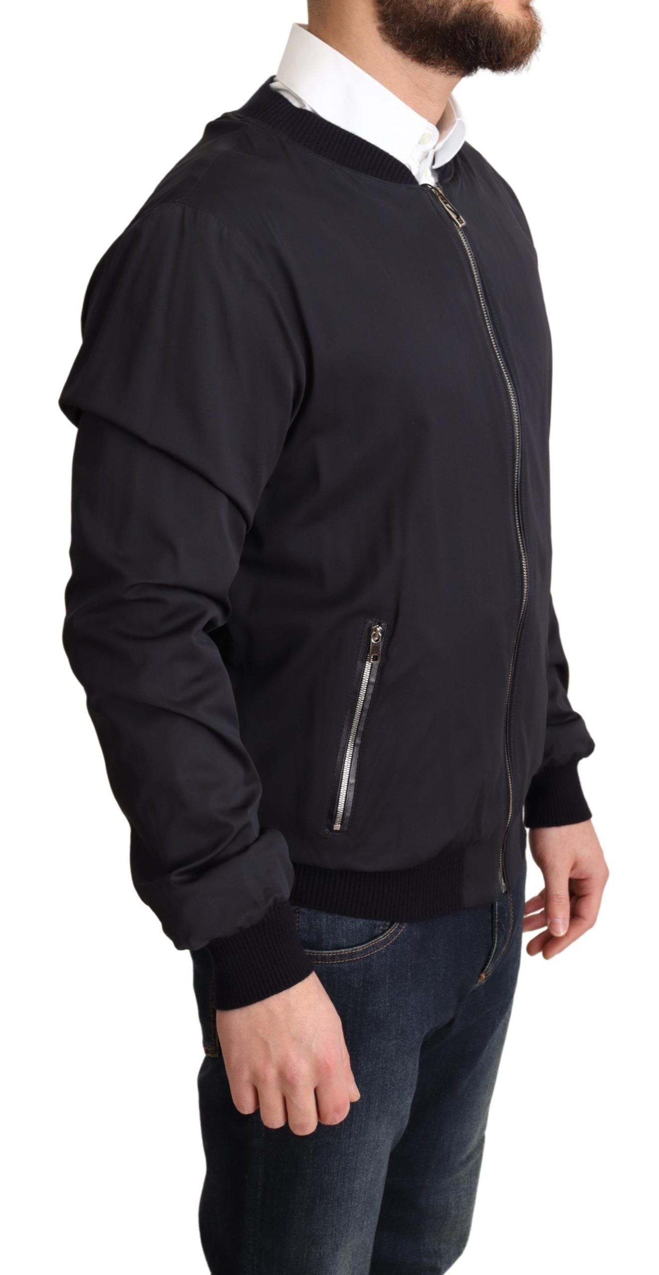 Dolce &amp; Gabbana Elegant Silk Blend Bomber Jacket