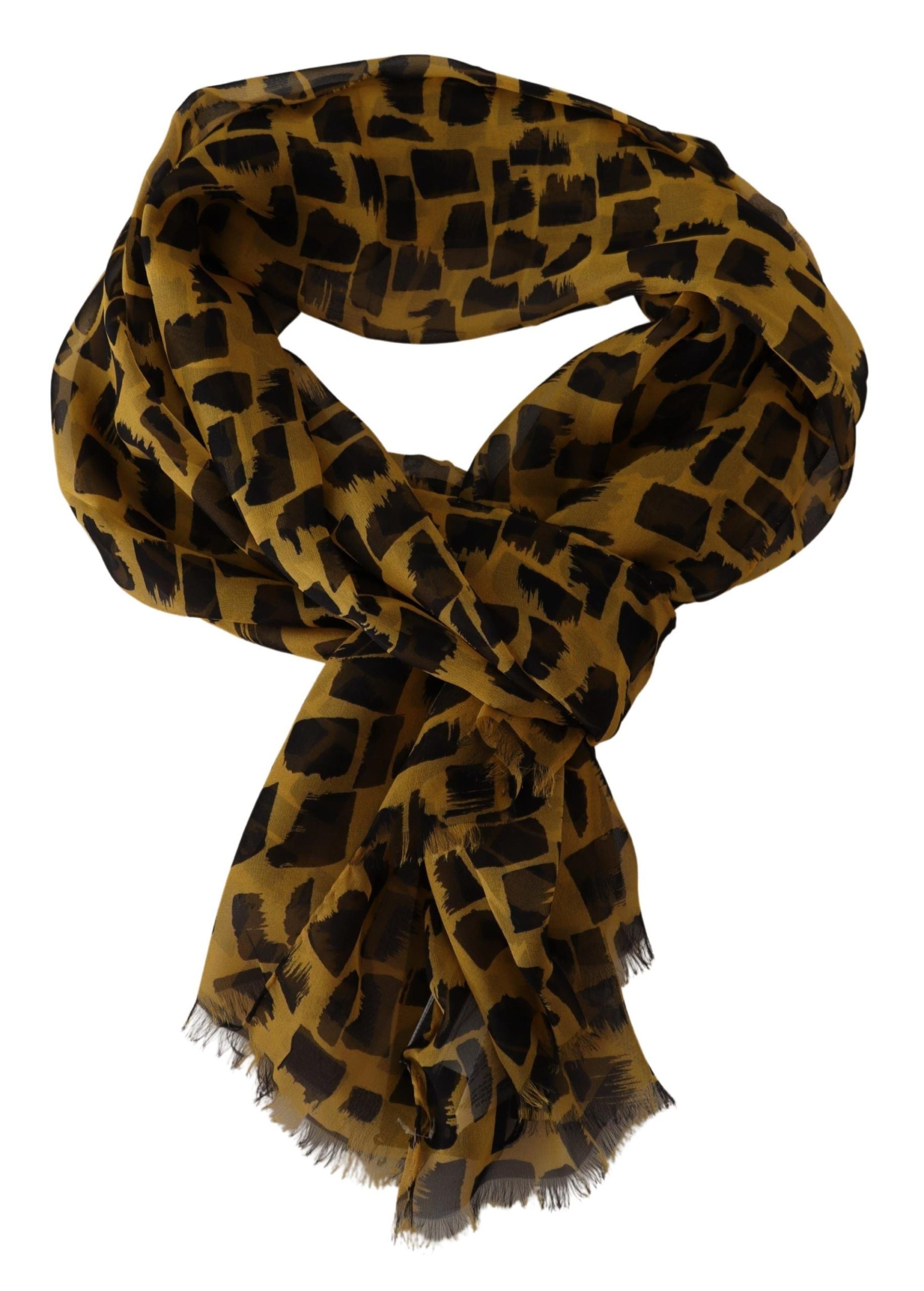 Dolce & Gabbana Elegant Silk Scarf in Yellow & Black