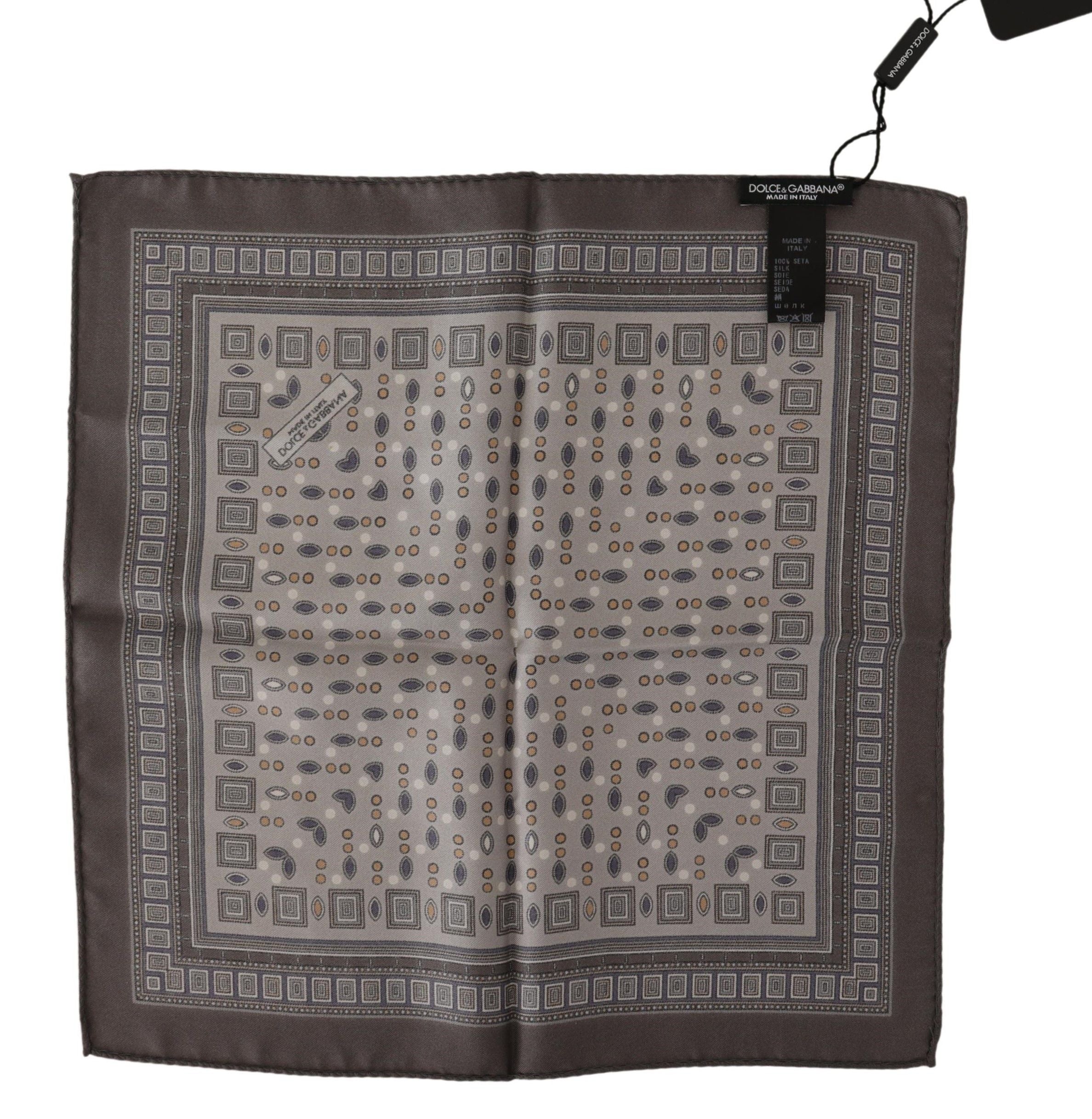 Dolce &amp; Gabbana Elegant Silk Pocket Square σε Rich Brown