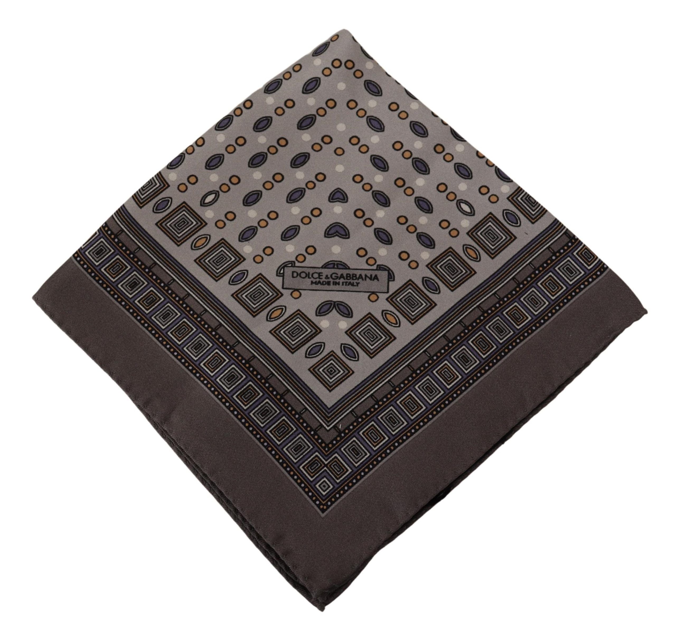 Dolce &amp; Gabbana Elegant Silk Pocket Square σε Rich Brown