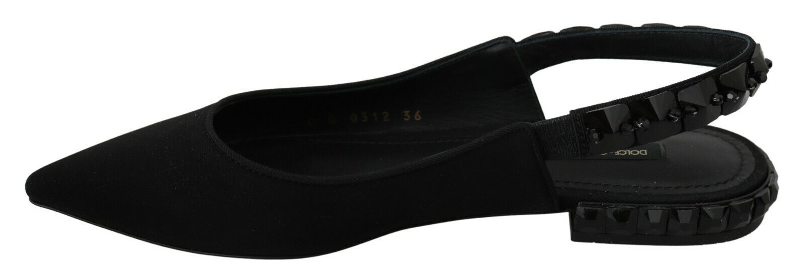 Dolce &amp; Gabbana Elegant Silk Blend Flats Slingback με κρύσταλλα