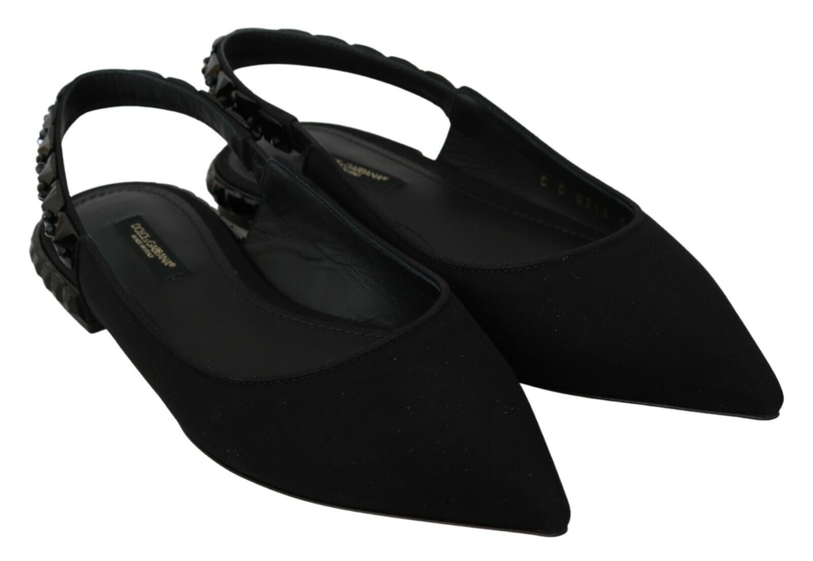 Dolce &amp; Gabbana Elegant Silk Blend Flats Slingback με κρύσταλλα