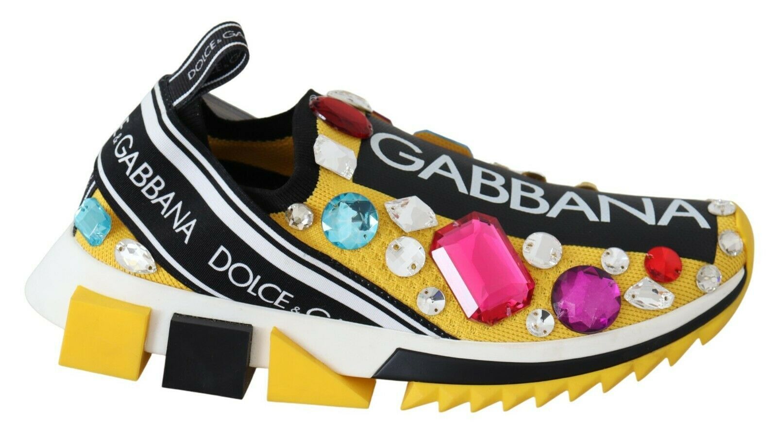 Dolce &amp; Gabbana διακοσμημένα κίτρινα αθλητικά παπούτσια Sorrento