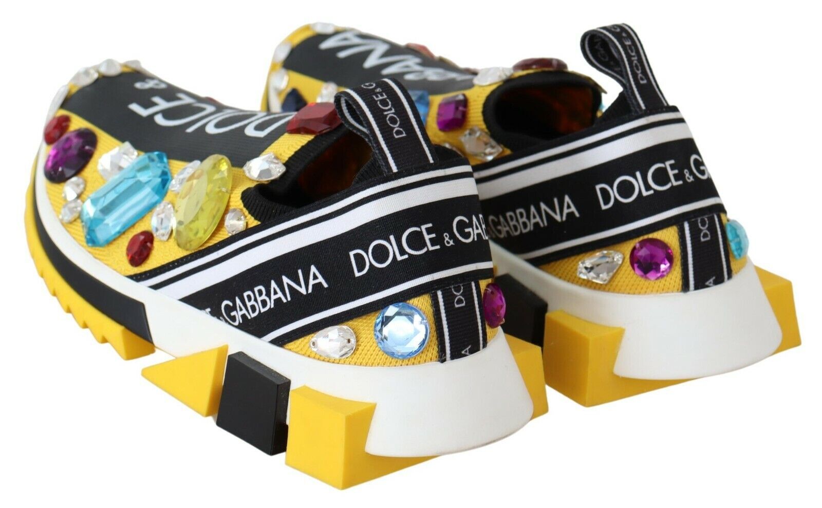 Dolce &amp; Gabbana διακοσμημένα κίτρινα αθλητικά παπούτσια Sorrento