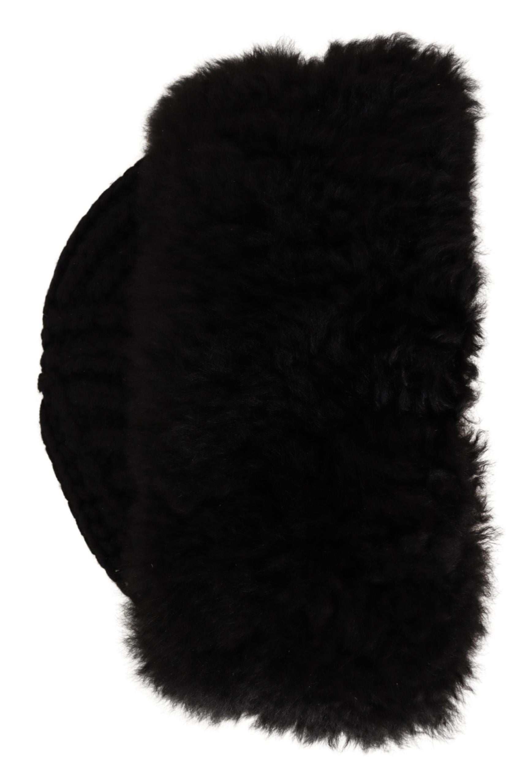 Dolce &amp; Gabbana Elegant Black Cashmere Alpaca Fur Beanie