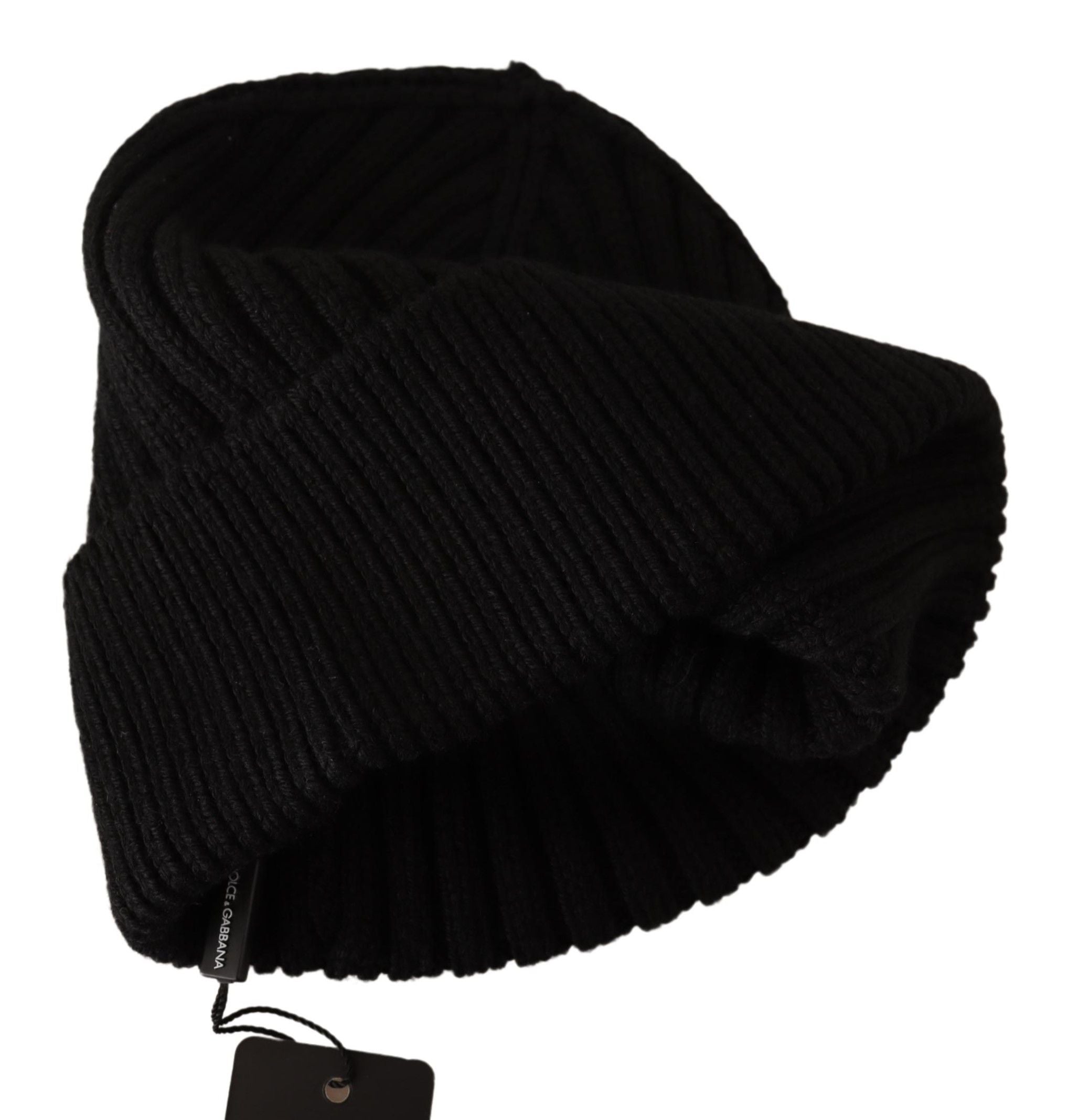 Dolce &amp; Gabbana Elegant Cable Knit Wool Beanie με επένδυση Fleece