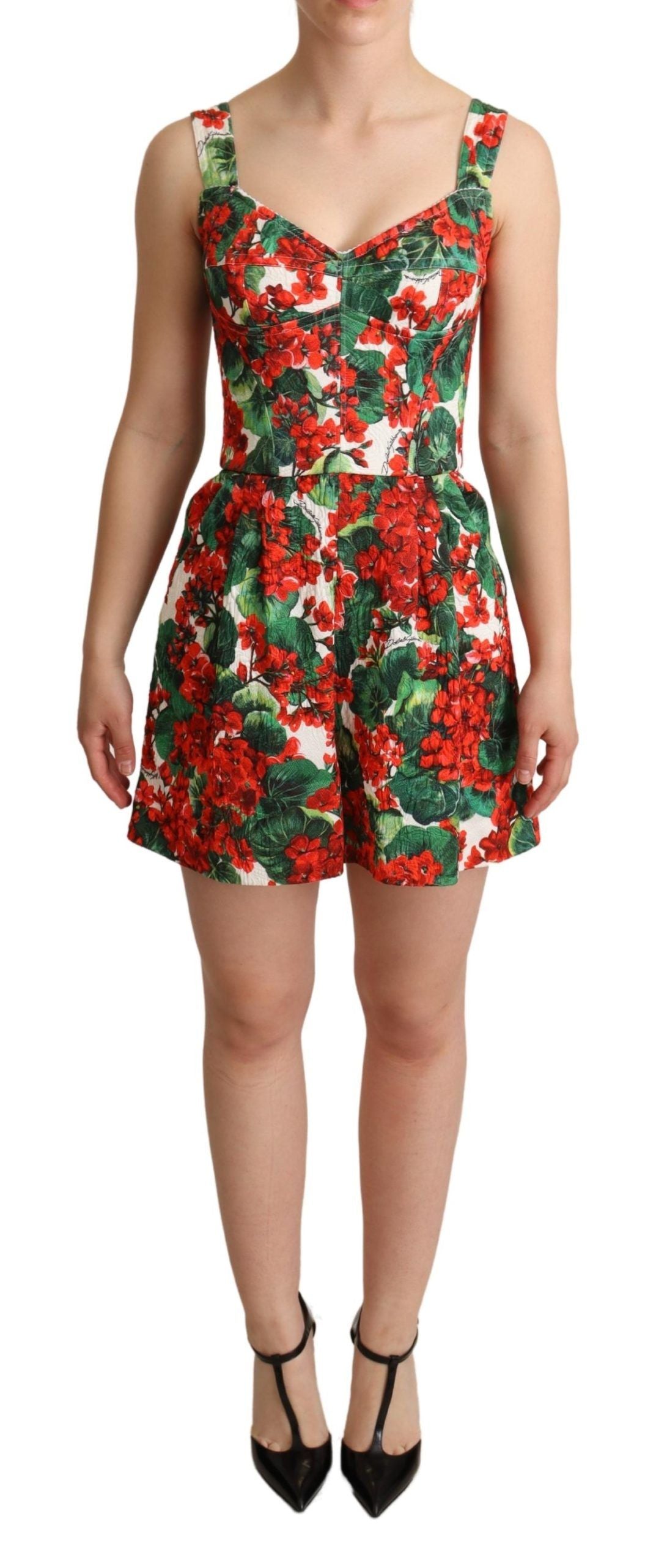 Αμάνικη φόρμα Dolce &amp; Gabbana Chic Red Geranium Print