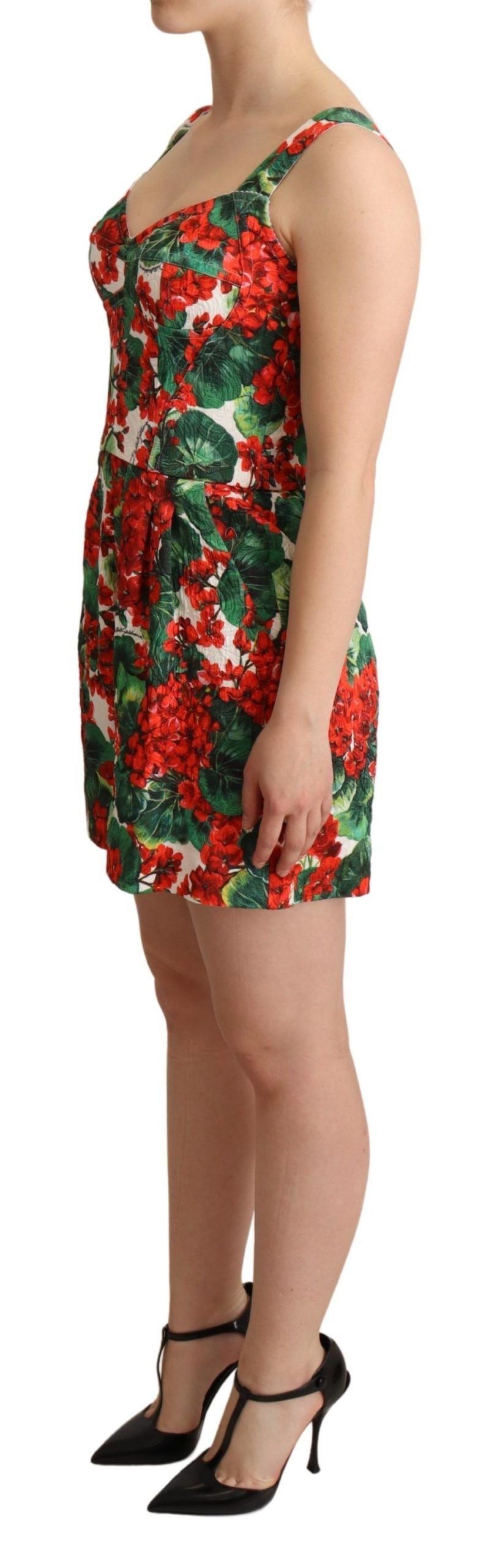 Αμάνικη φόρμα Dolce &amp; Gabbana Chic Red Geranium Print