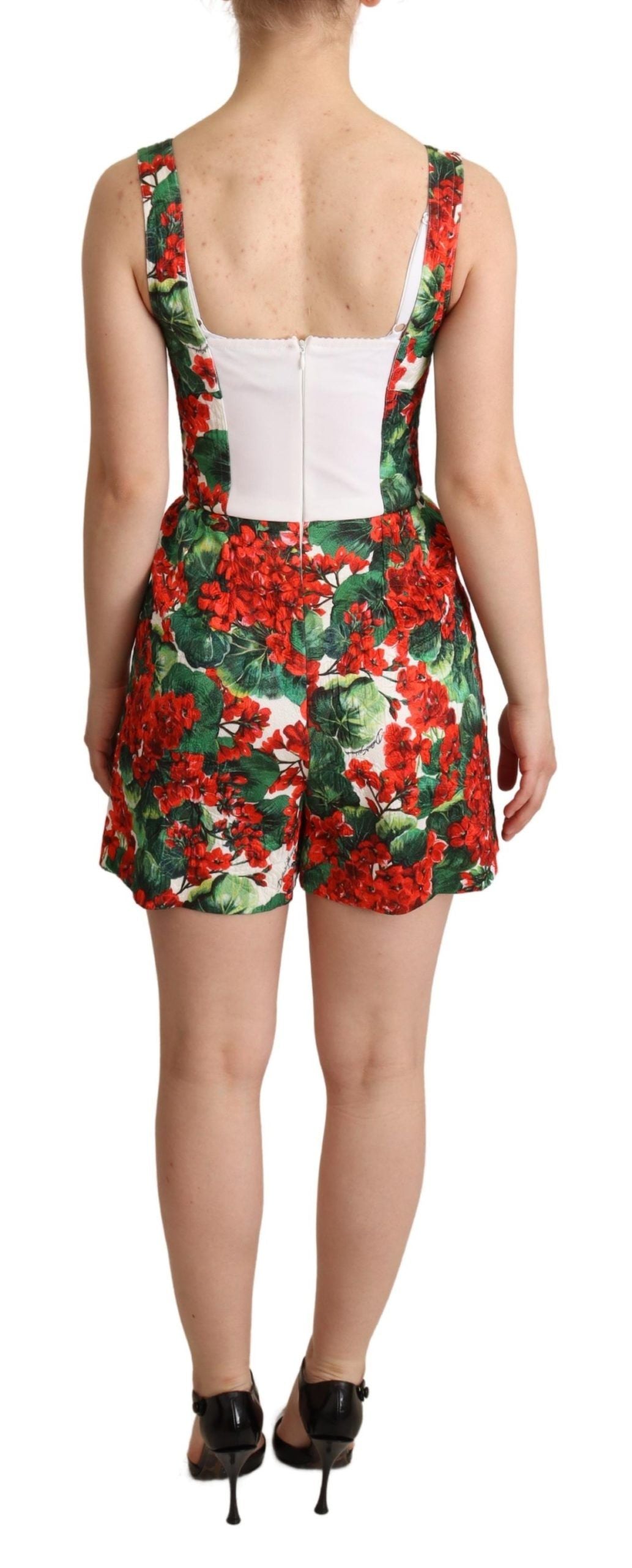 Αμάνικη φόρμα Dolce &amp; Gabbana Chic Red Geranium Print