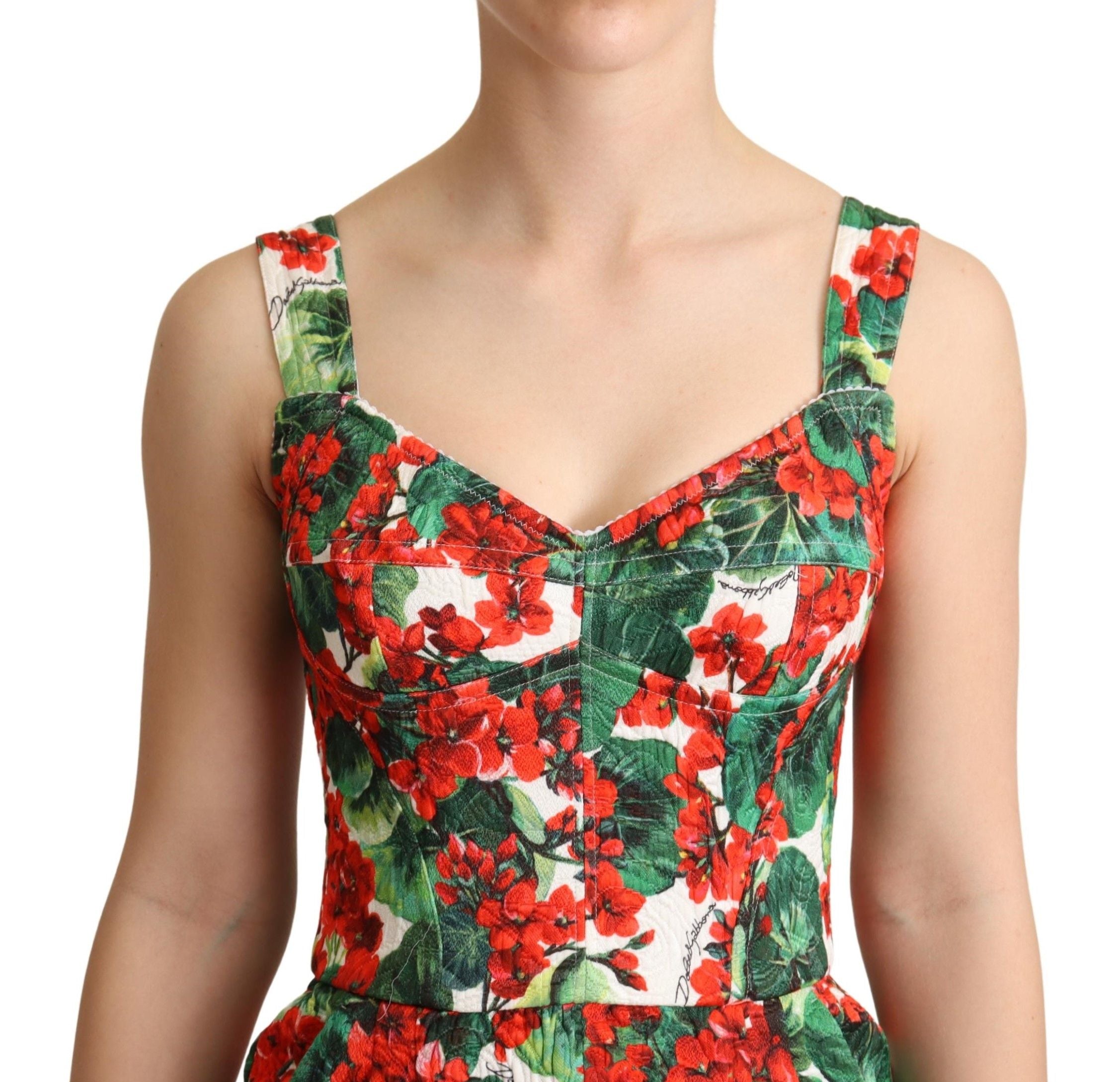 Αμάνικη φόρμα Dolce &amp; Gabbana Chic Red Geranium Print