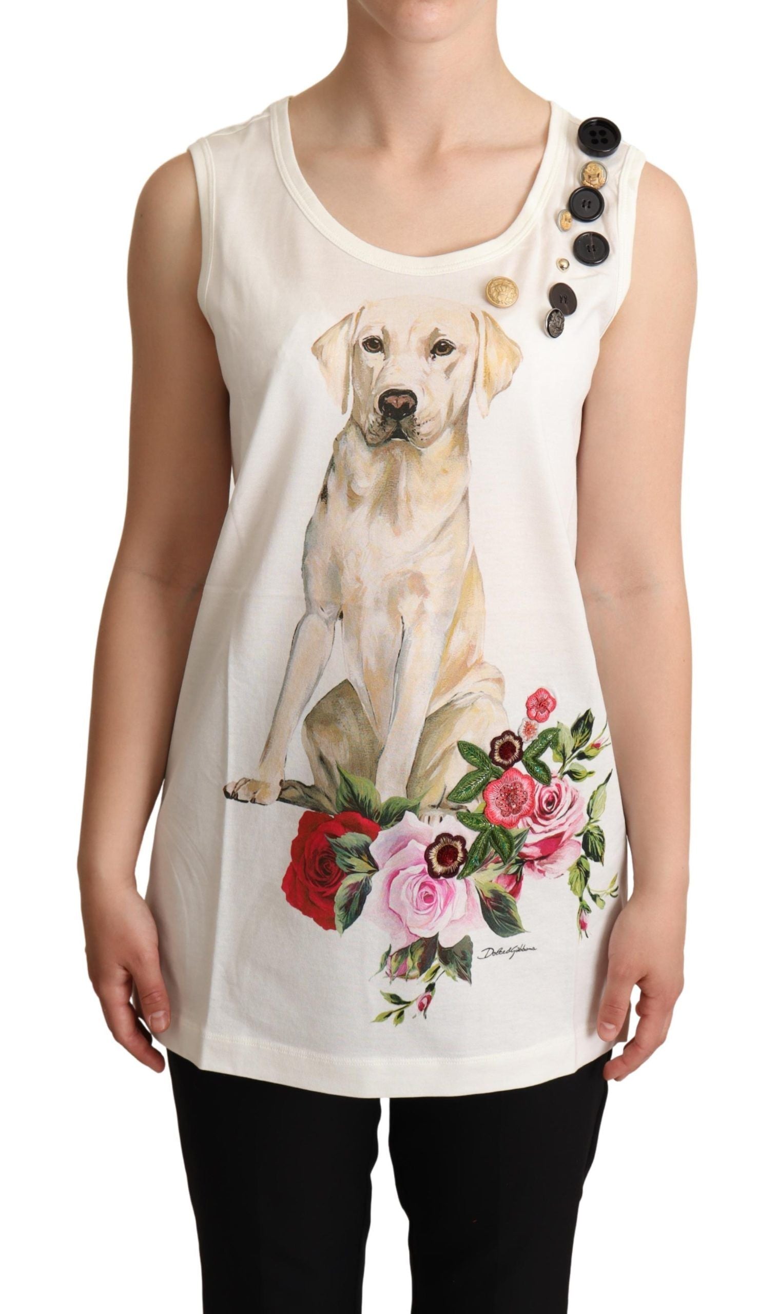 Dolce &amp; Gabbana Chic Canine Floral Αμάνικο ρεζερβουάρ