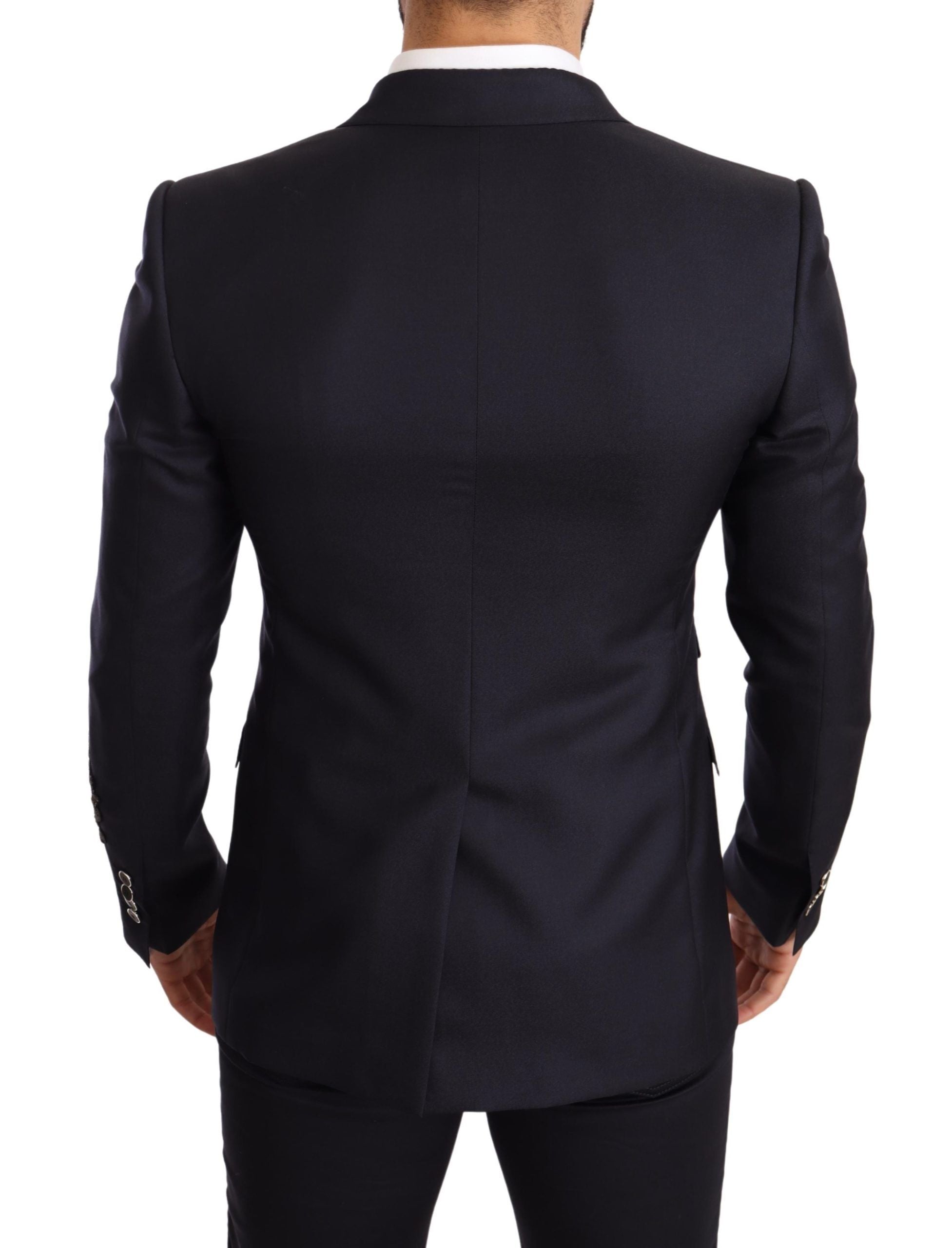 Dolce &amp; Gabbana Elegant Navy Cashmere Silk Blazer