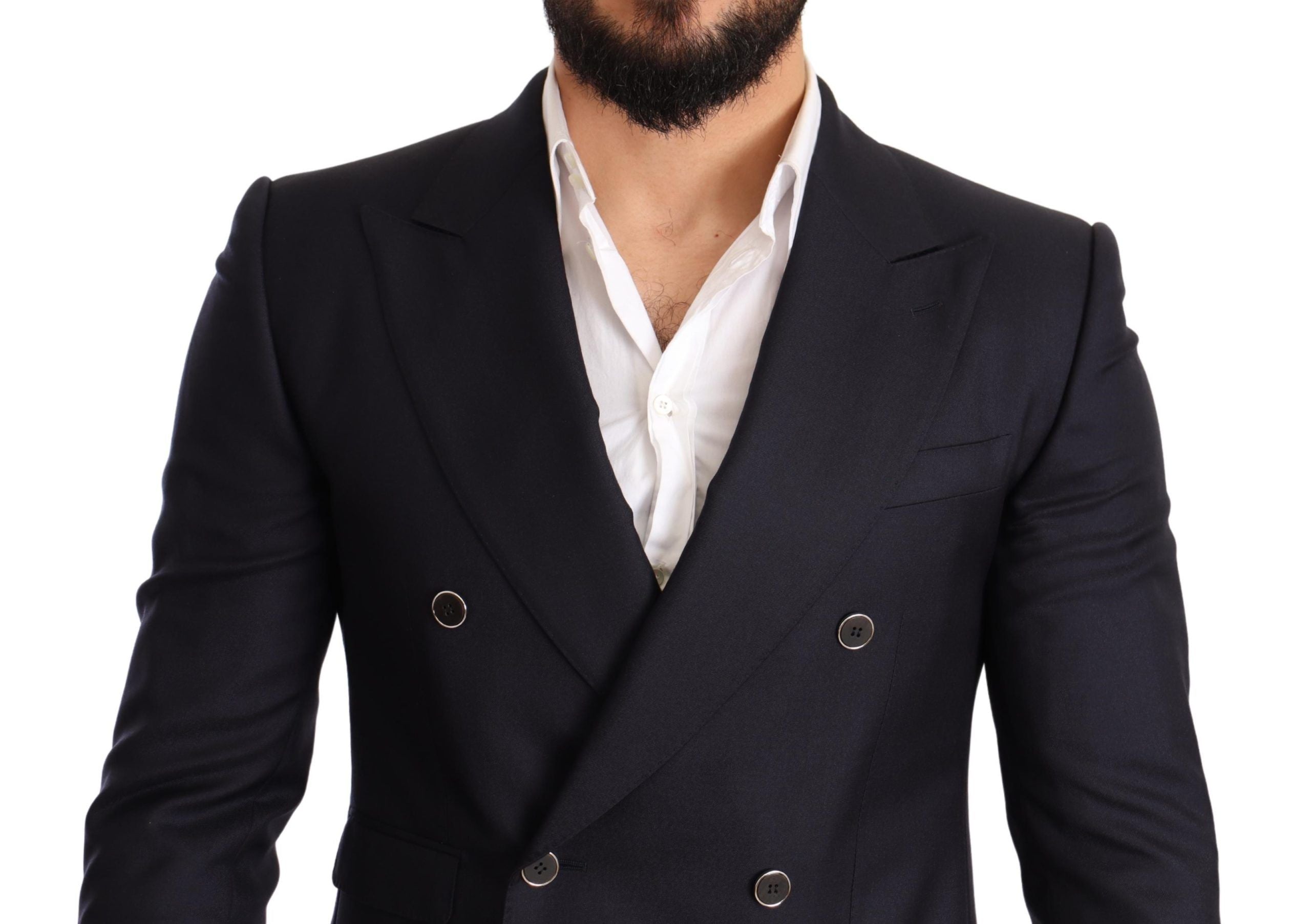 Dolce &amp; Gabbana Elegant Navy Cashmere Silk Blazer