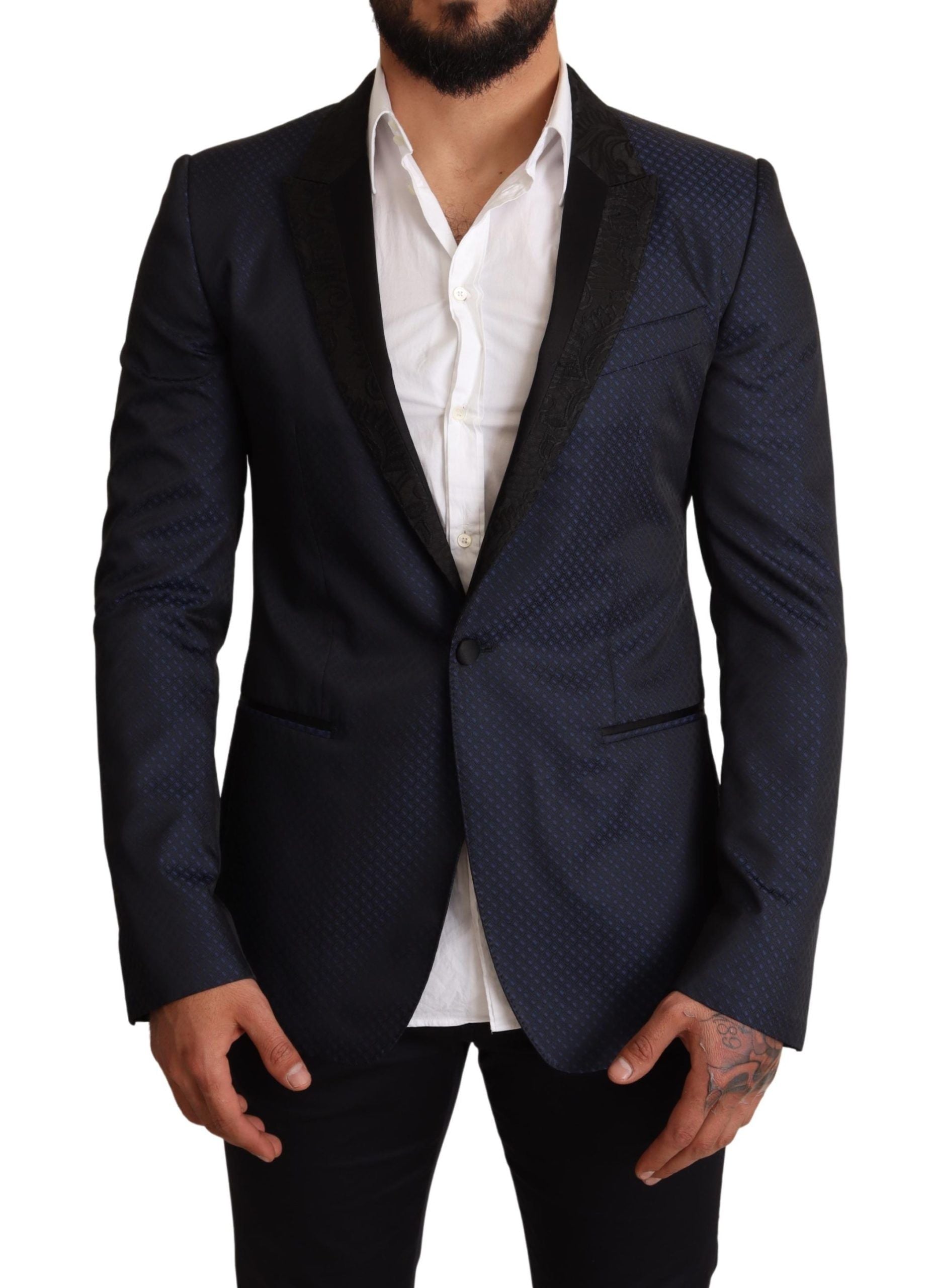 Dolce &amp; Gabbana Elegant Blue Slim Fit Martini Blazer