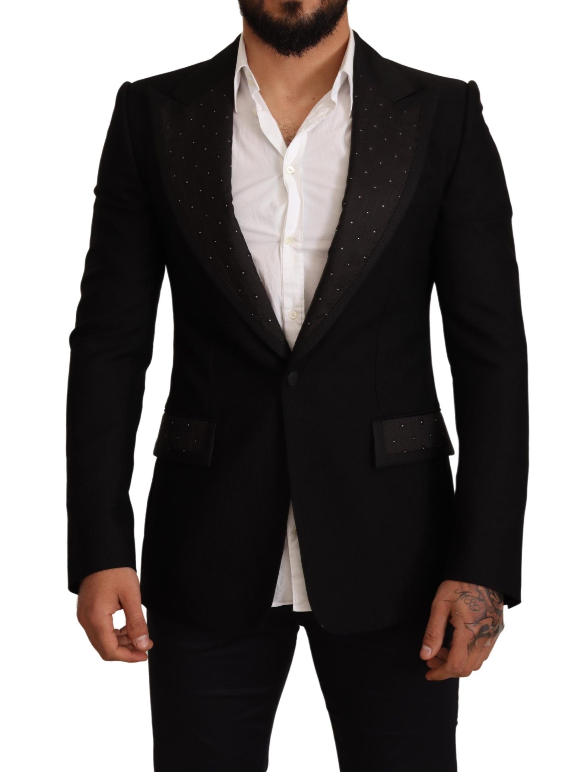 Dolce &amp; Gabbana Elegant Slim Fit Black Blazer Jacket