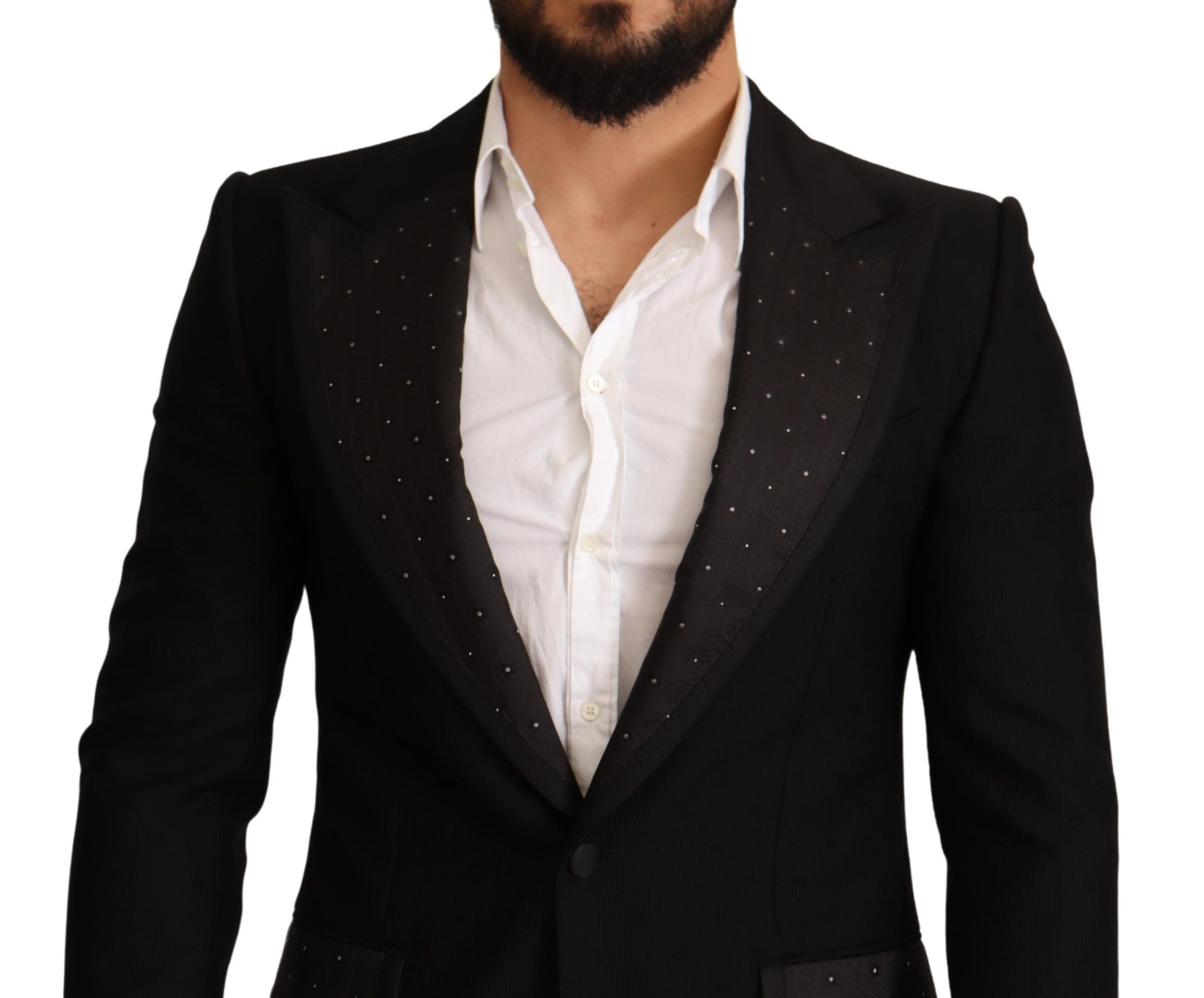 Dolce &amp; Gabbana Elegant Slim Fit Black Blazer Jacket