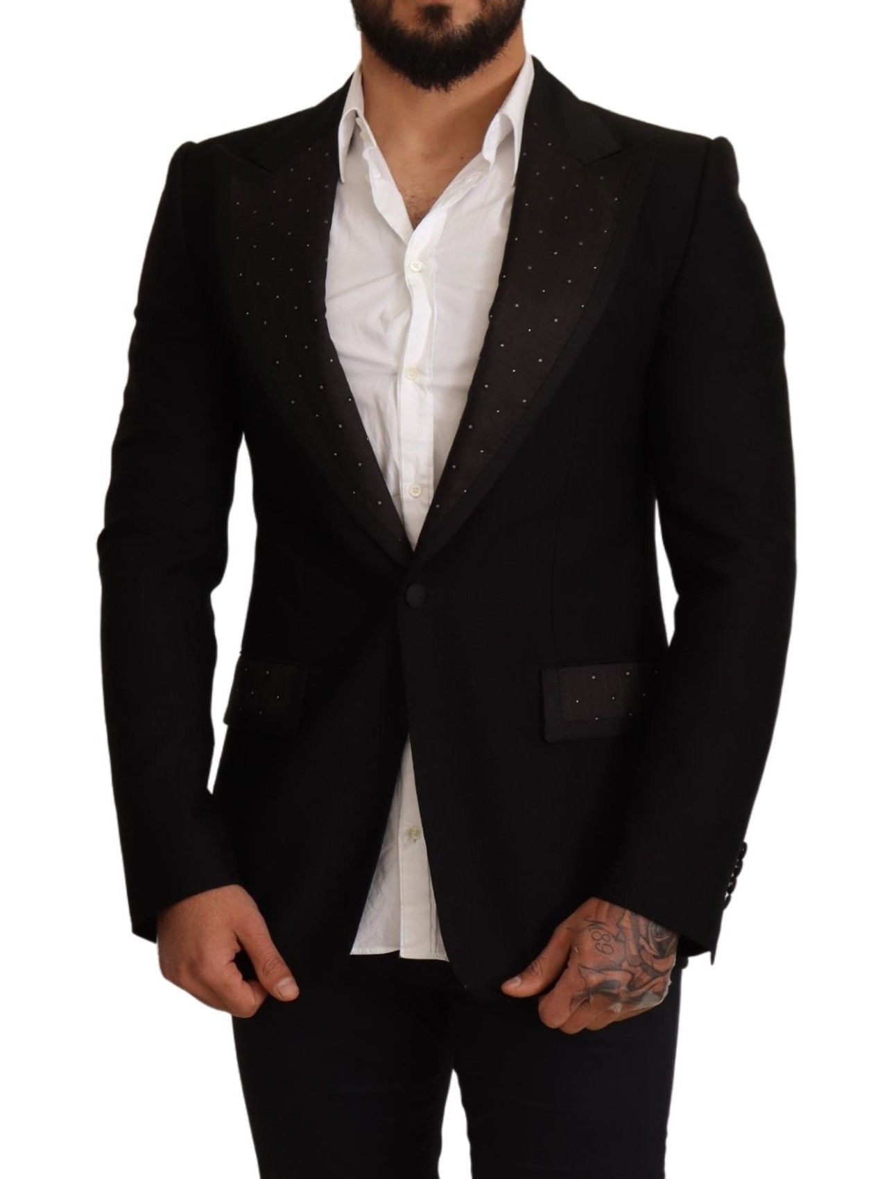 Dolce &amp; Gabbana Elegant Slim Fit Black Blazer Jacket