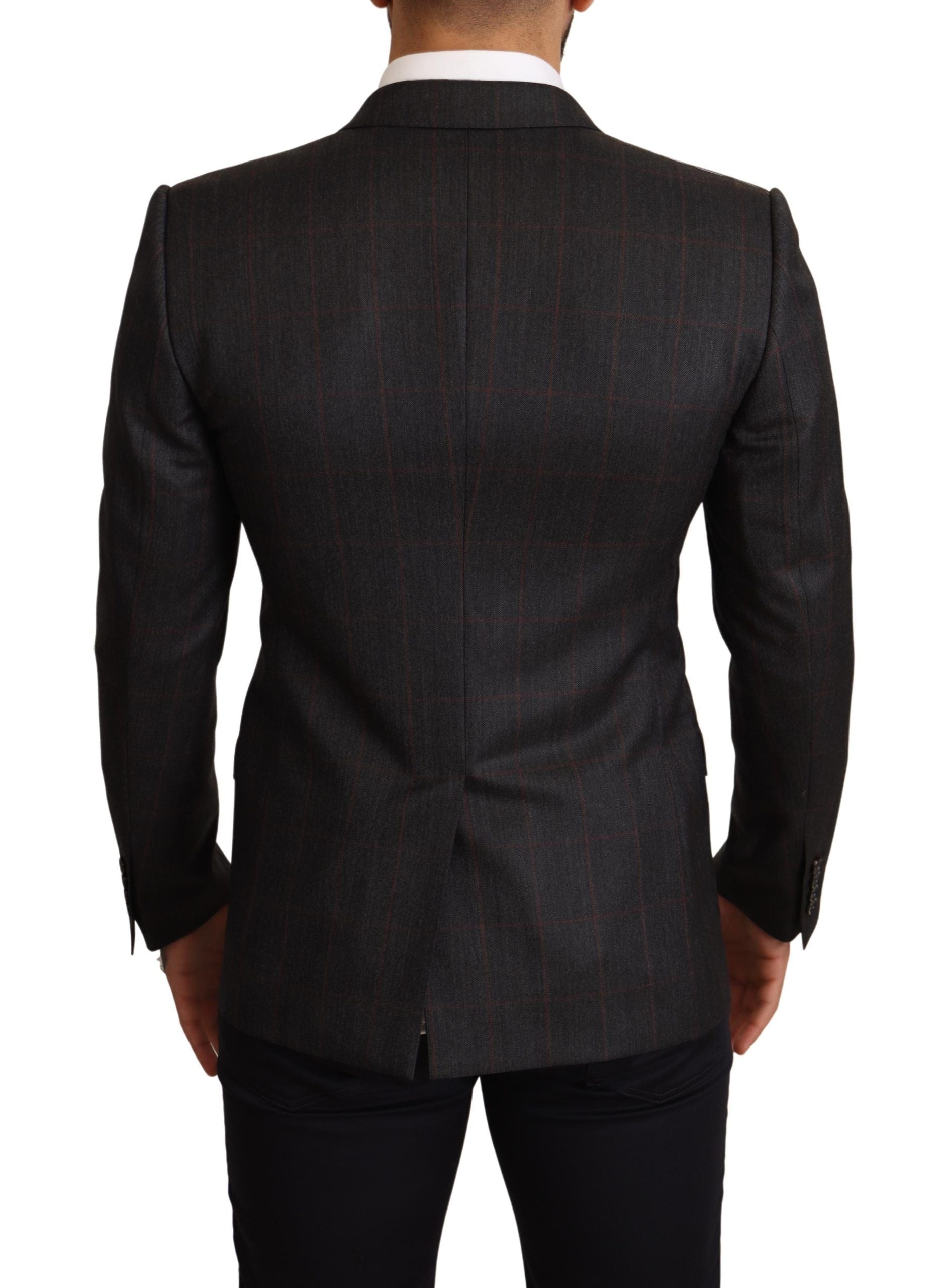 Dolce &amp; Gabbana Elegant Grey Check Martini Blazer