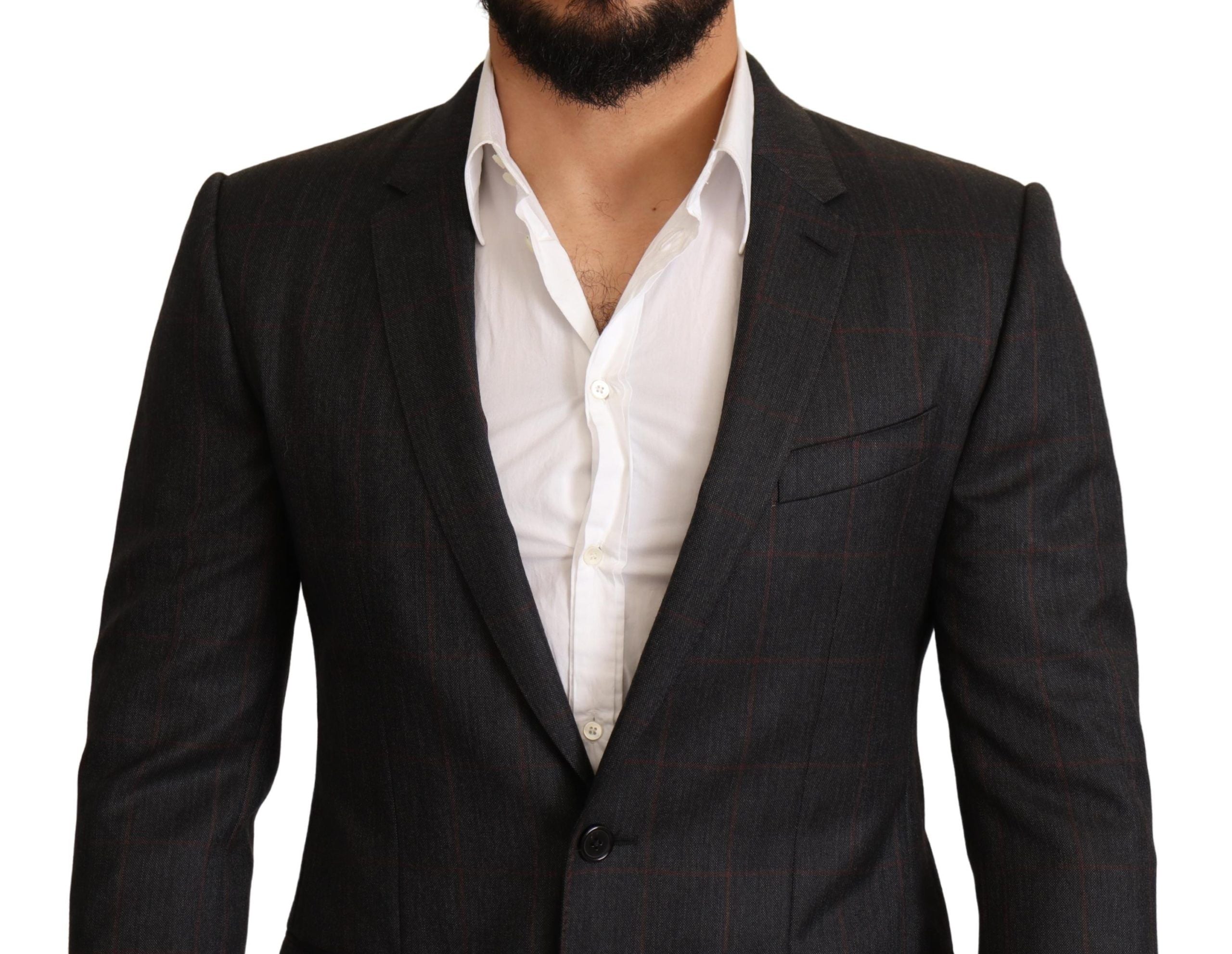 Dolce &amp; Gabbana Elegant Grey Check Martini Blazer