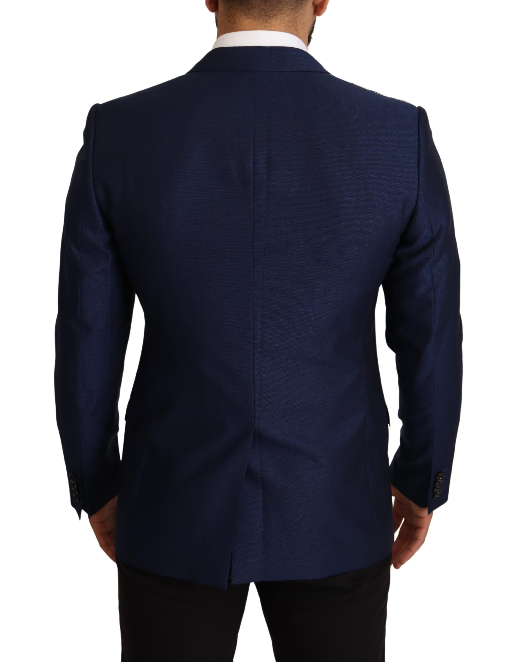 Dolce &amp; Gabbana Navy Blue Virgin Wool Martini Blazer