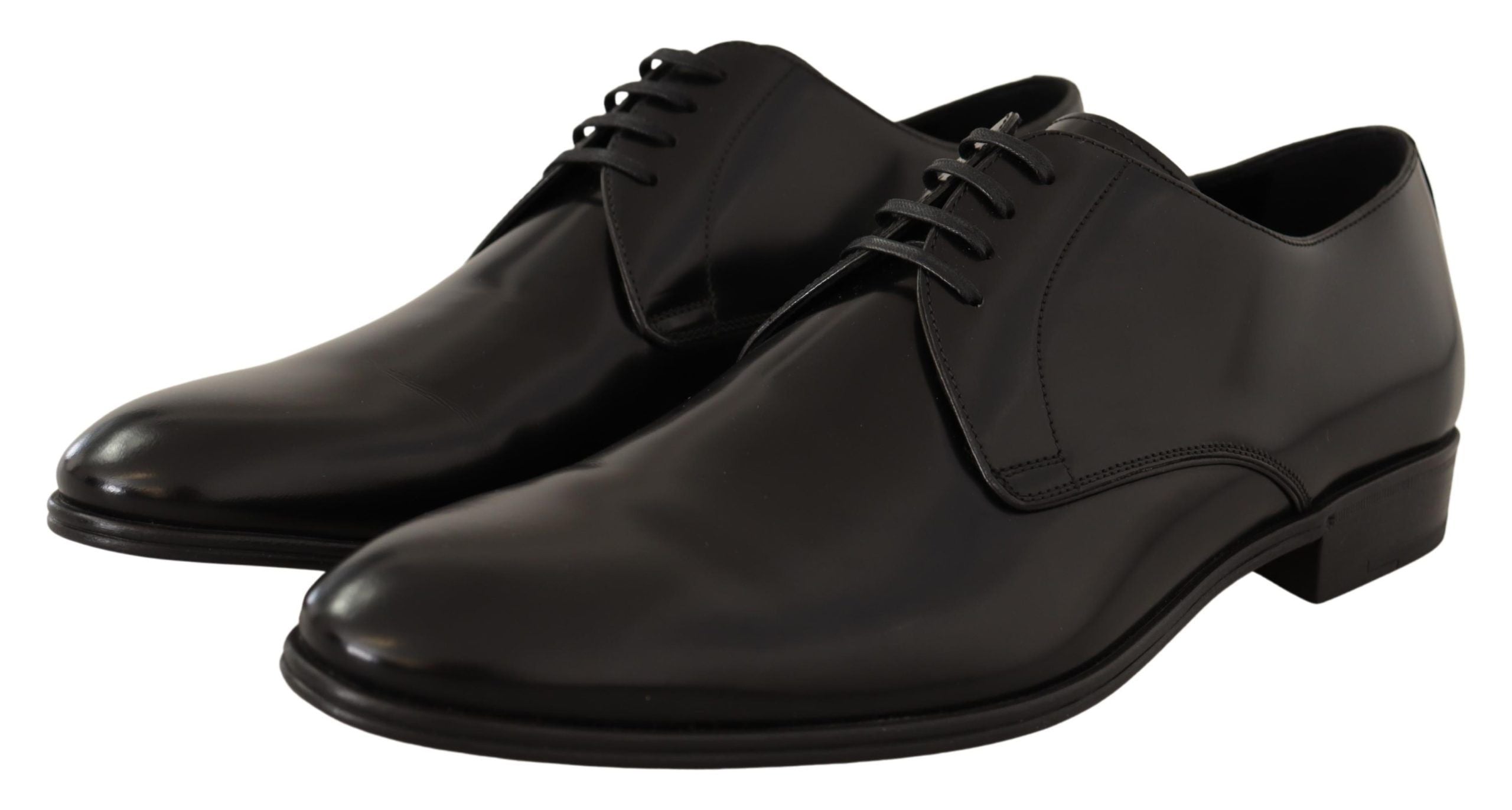 Dolce & Gabbana Elegant Black Leather Derby Shoes