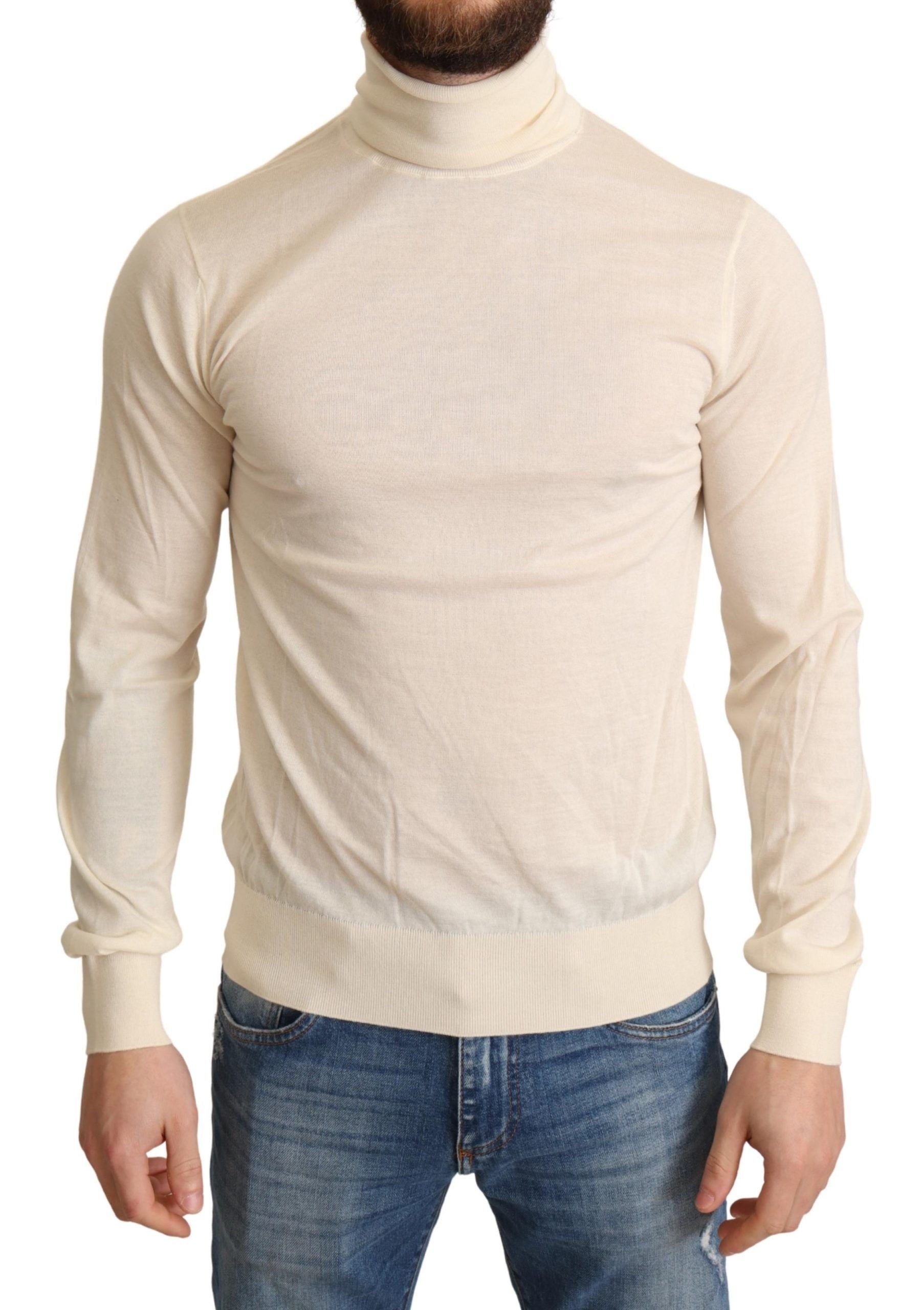 Πουλόβερ Dolce &amp; Gabbana Cream Cashmere Turtleneck