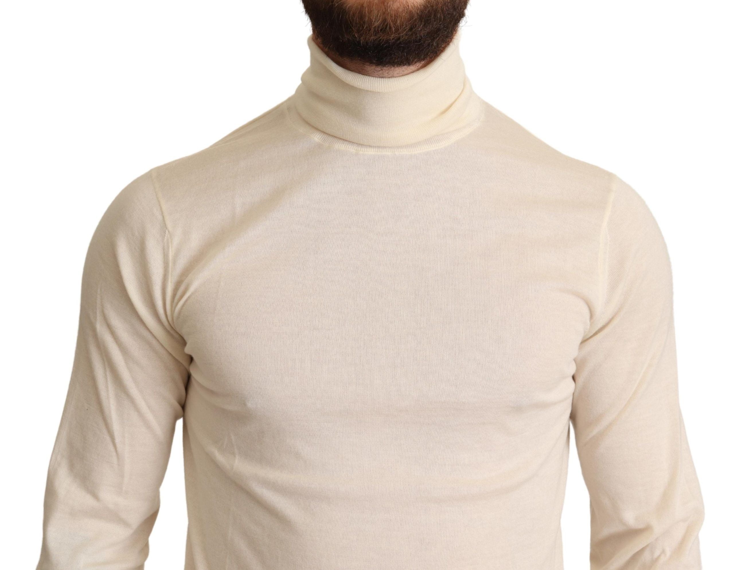 Πουλόβερ Dolce &amp; Gabbana Cream Cashmere Turtleneck