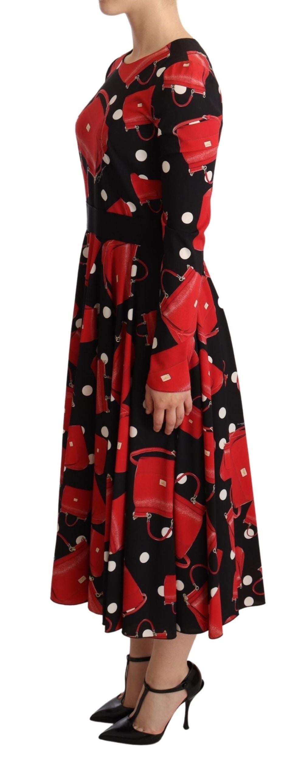 Dolce &amp; Gabbana Elegant Sicily Print Flared Midi φόρεμα