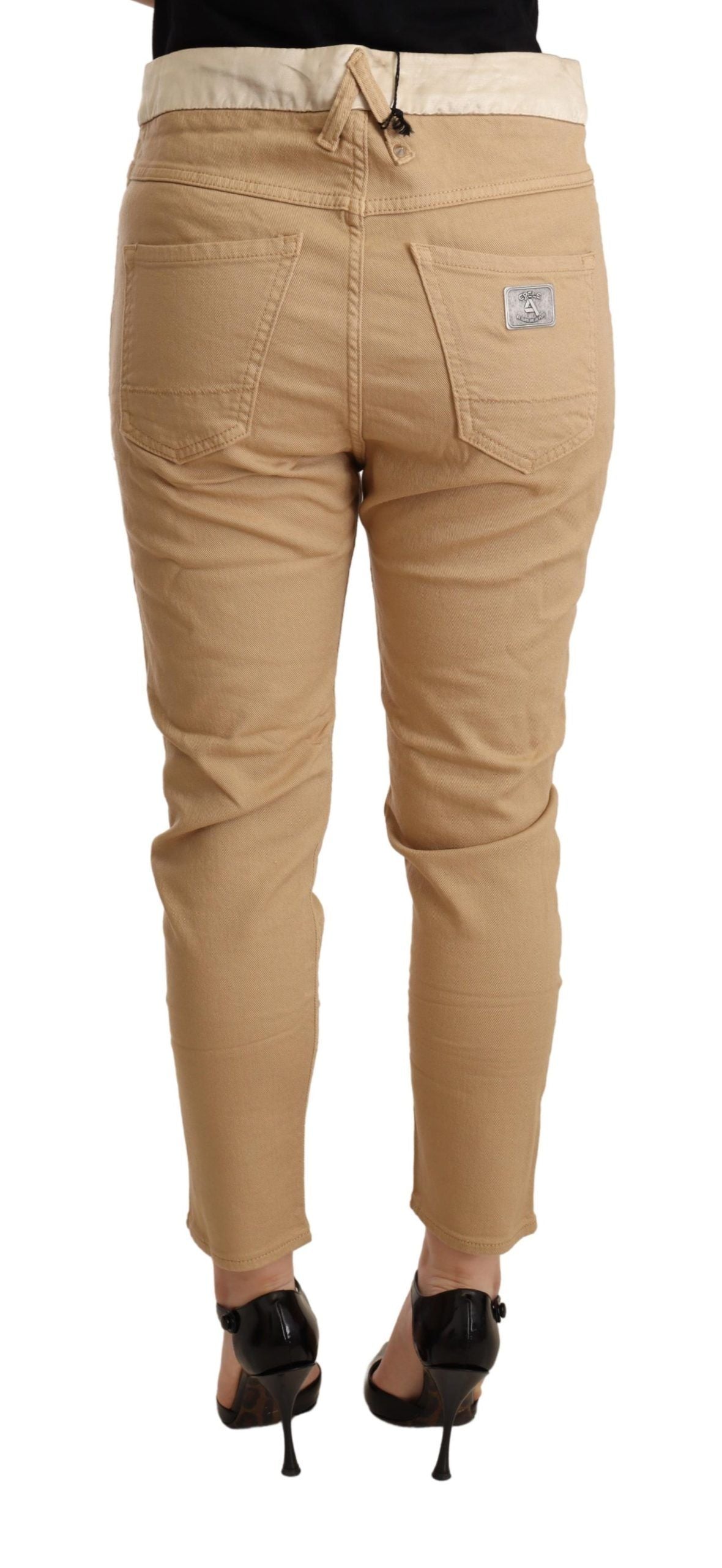 Skinny παντελόνι CYCLE Beige Mid Waist Slim Fit