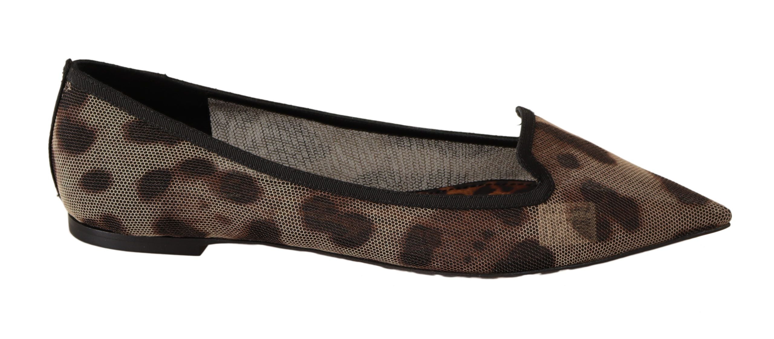 Dolce &amp; Gabbana Elegant Leopard Print Flat Loafers