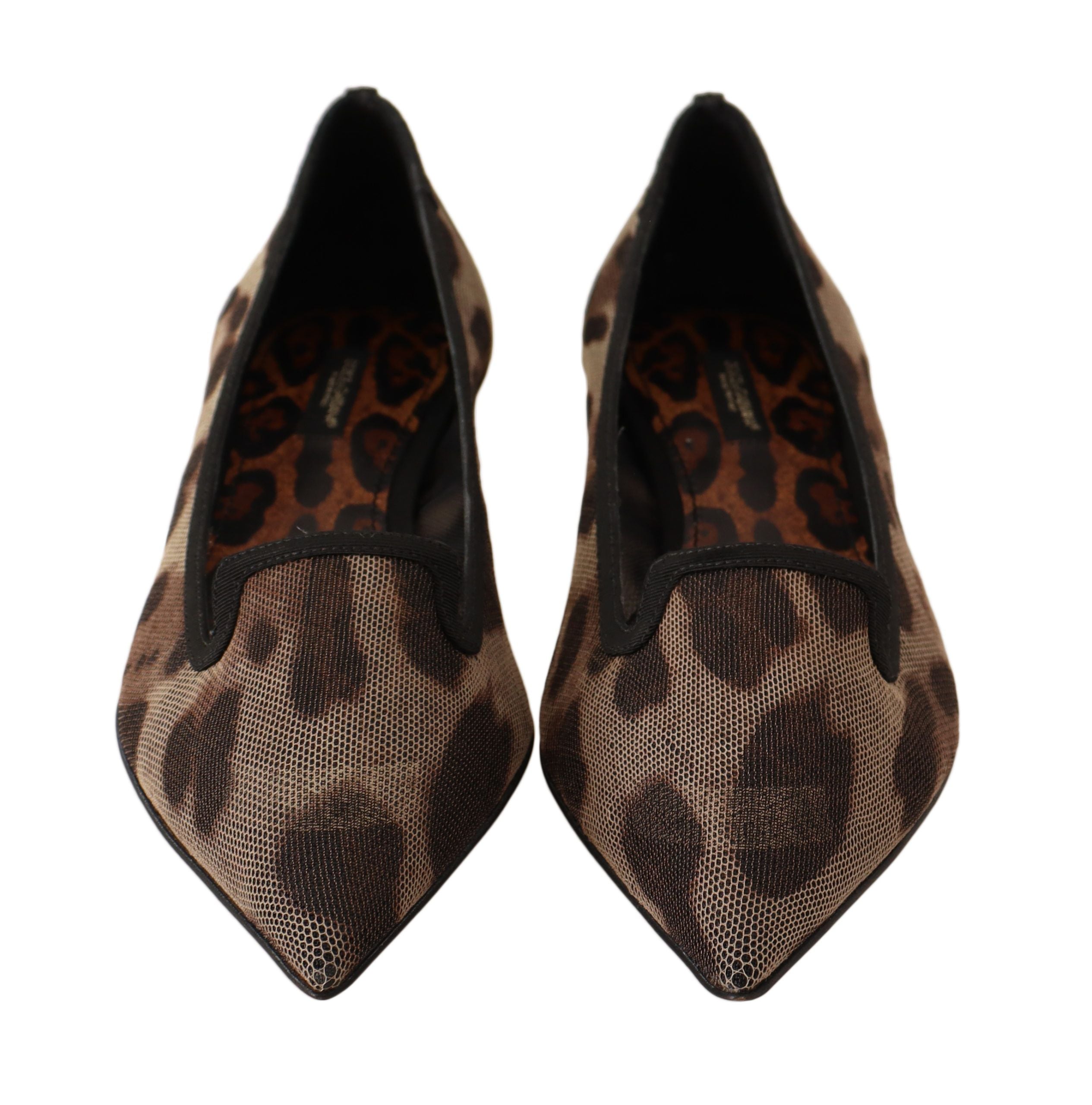 Dolce &amp; Gabbana Elegant Leopard Print Flat Loafers