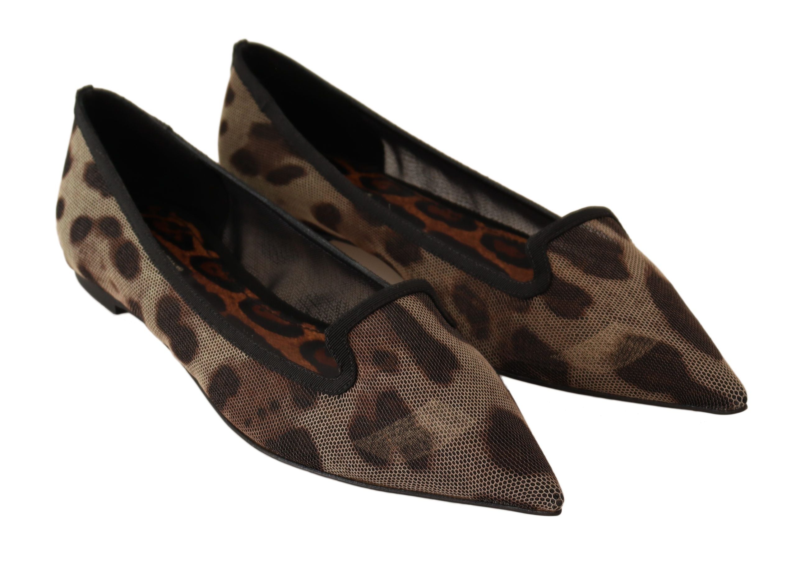 Dolce &amp; Gabbana Elegant Leopard Print Flat Loafers