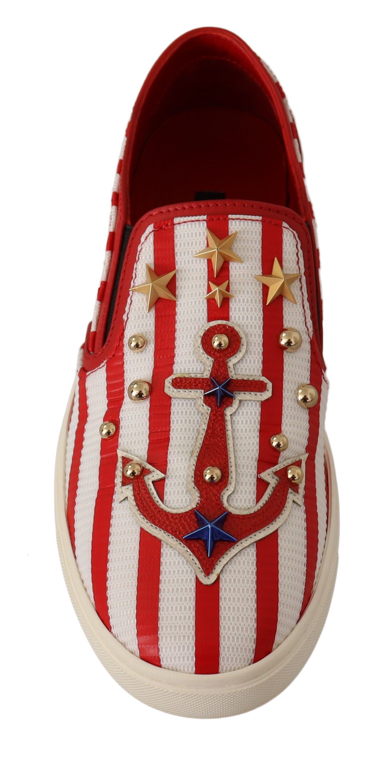 Loafers Dolce &amp; Gabbana Stripe Print Studded Loafers