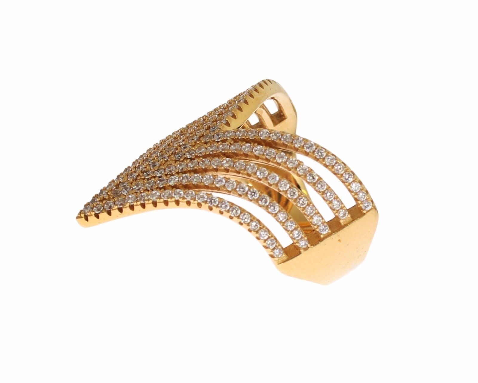 Nialaya Glamorous Gold Plated Crystal Ring