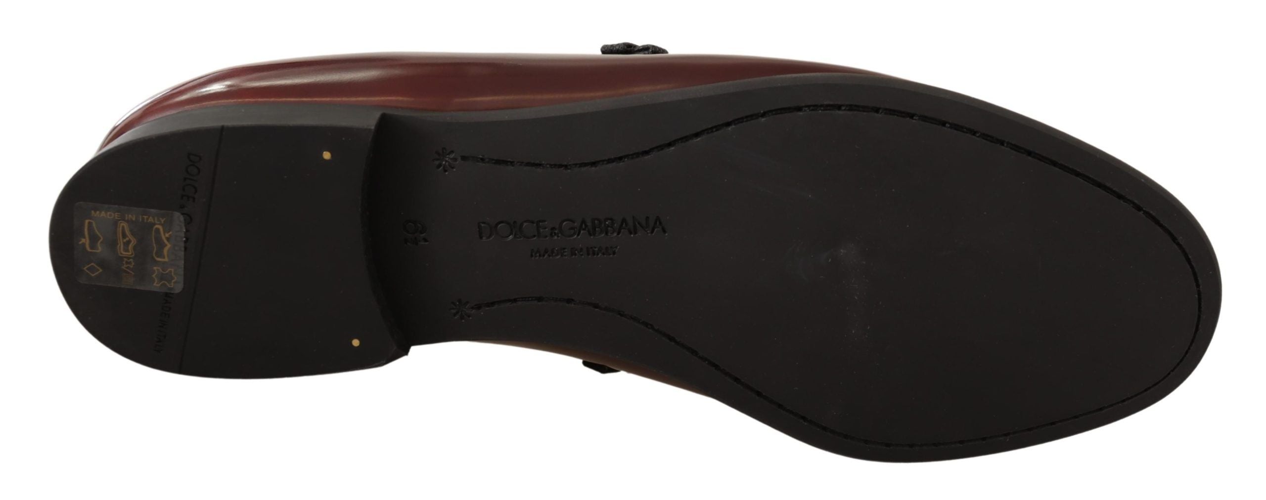 Dolce &amp; Gabbana Κομψά δερμάτινα Loafers Bordeaux