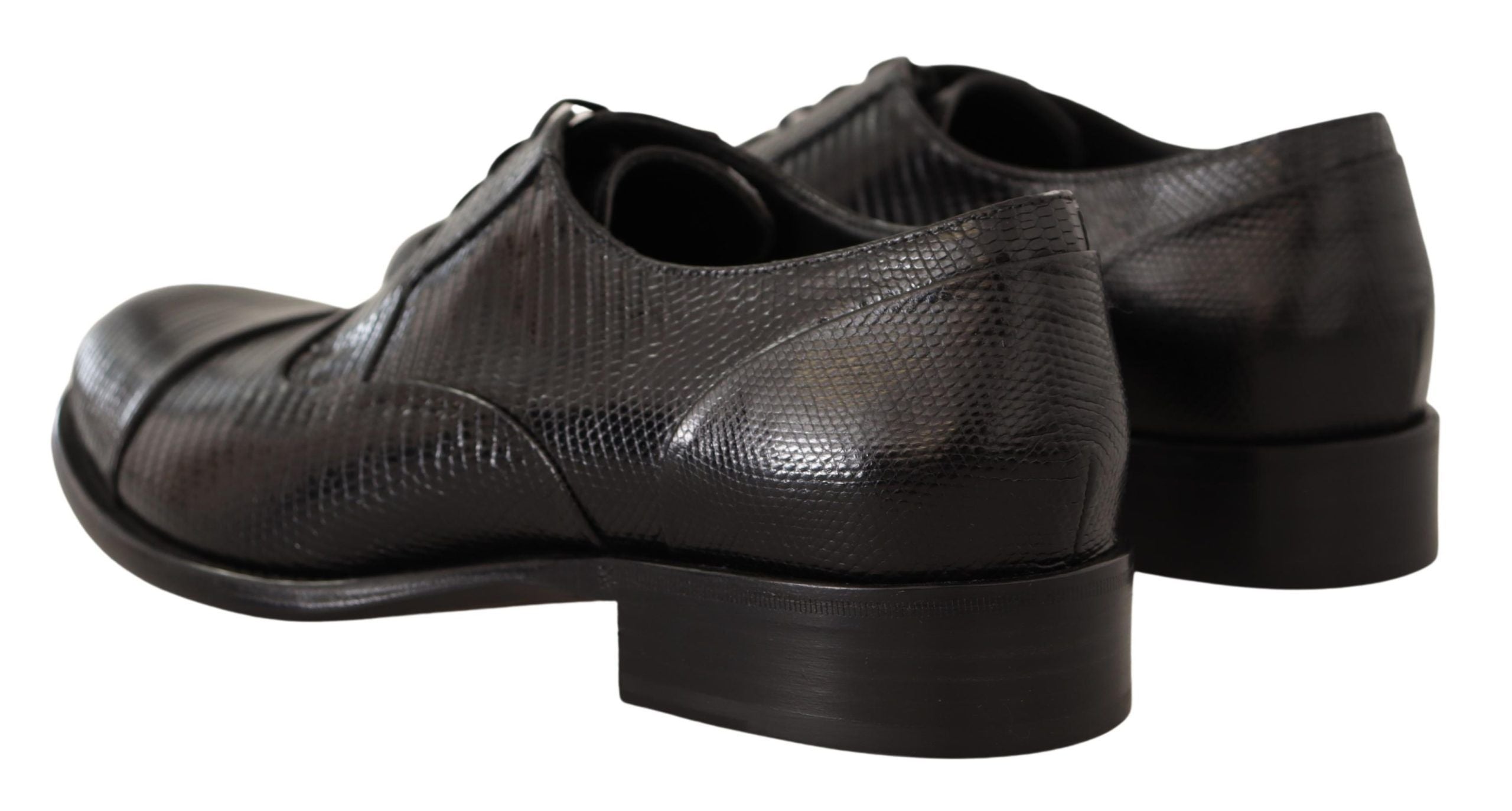 Dolce &amp; Gabbana Κομψά παπούτσια Derby Black Lizard Skin