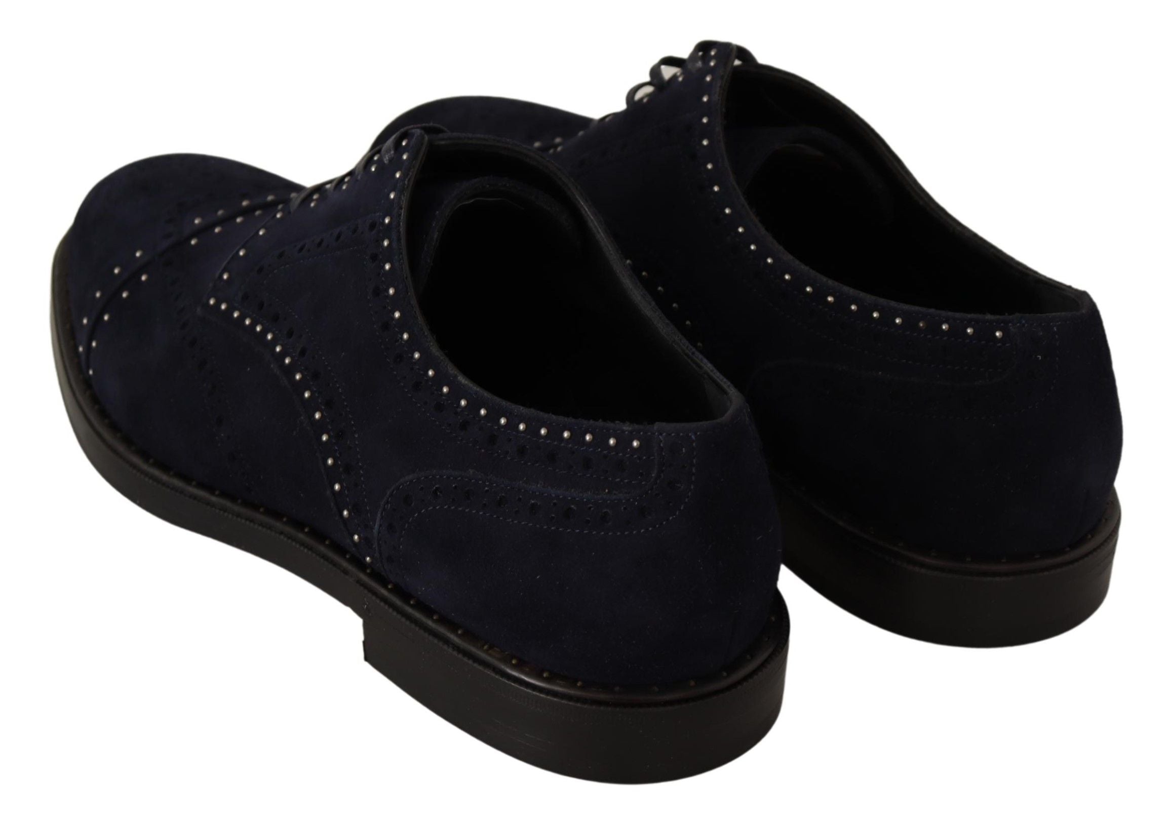 Dolce &amp; Gabbana Κομψά Suede Derby παπούτσια με ασημένια καρφιά