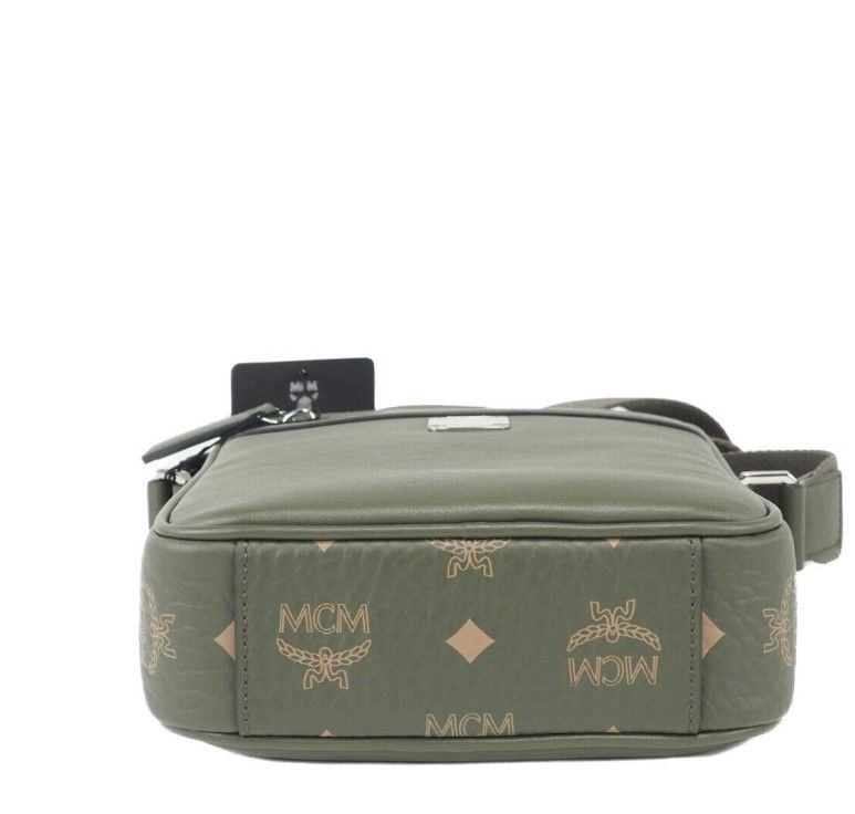 MCM Klassik Mini Sea Turtle Visetos Μικτή δερμάτινη τσάντα χιαστί πολλαπλών χρήσεων Πράσινη