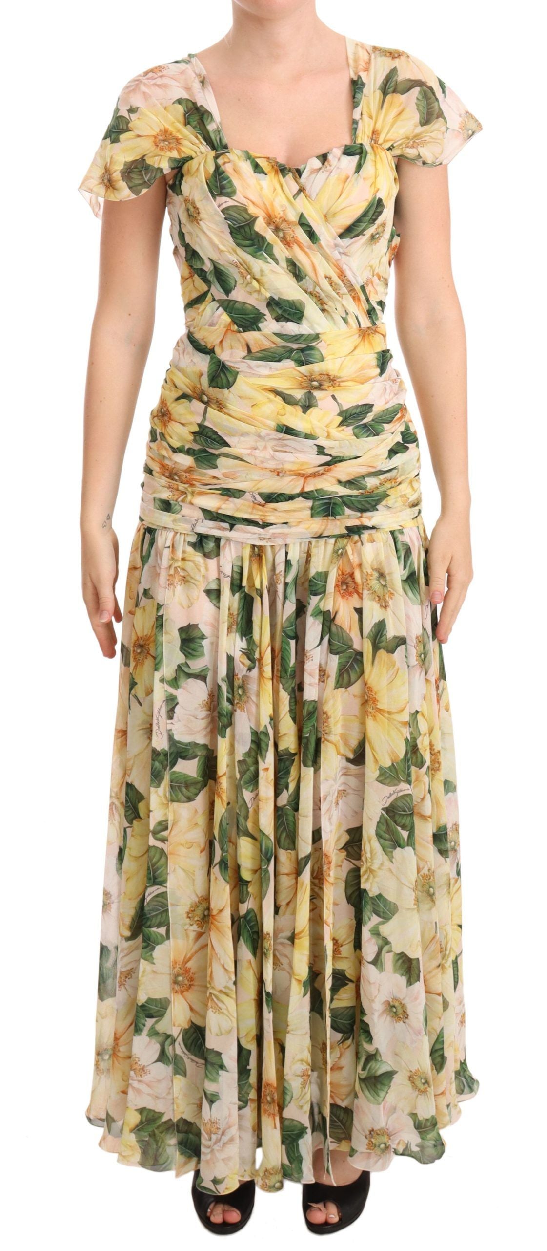 Φόρεμα Dolce &amp; Gabbana Floral Elegance Silk Πλισέ Maxi