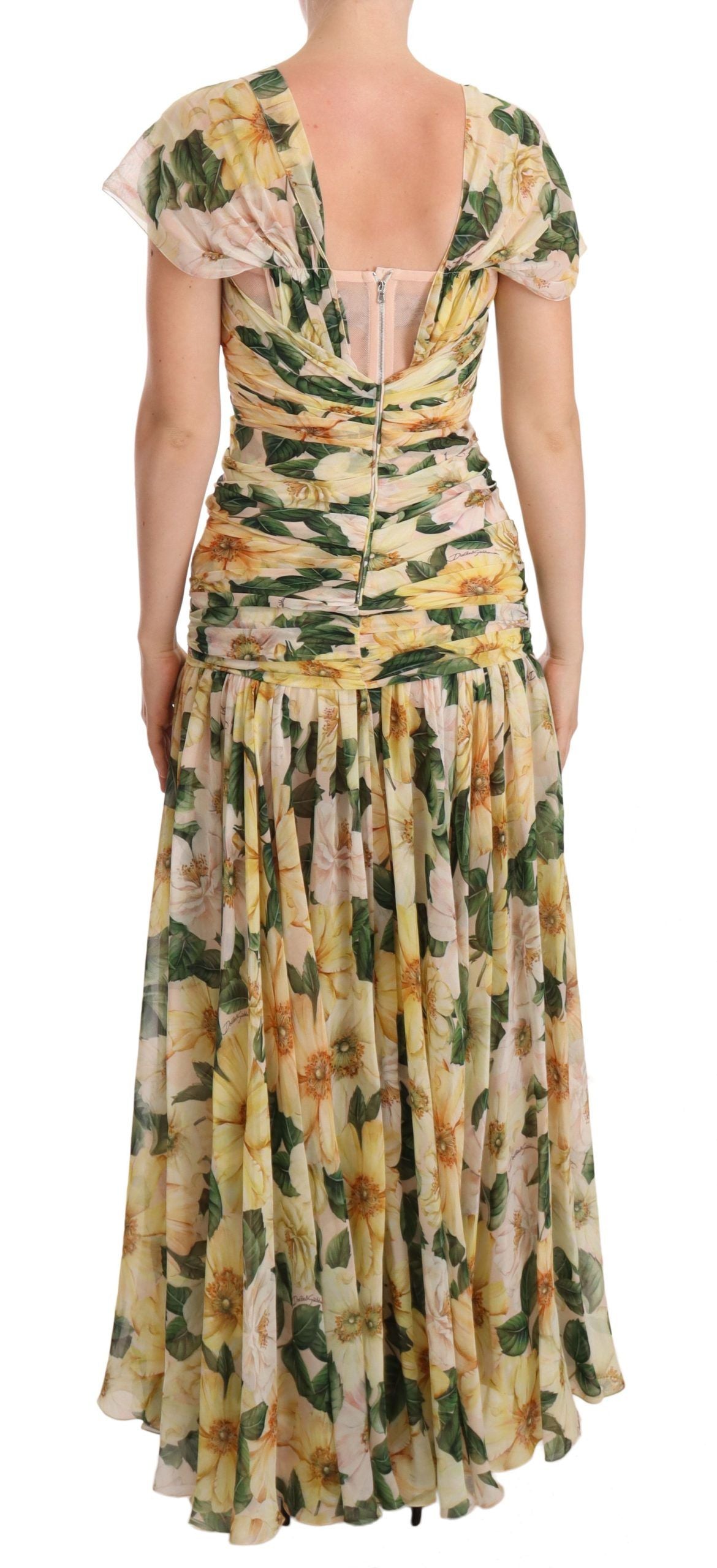 Φόρεμα Dolce &amp; Gabbana Floral Elegance Silk Πλισέ Maxi